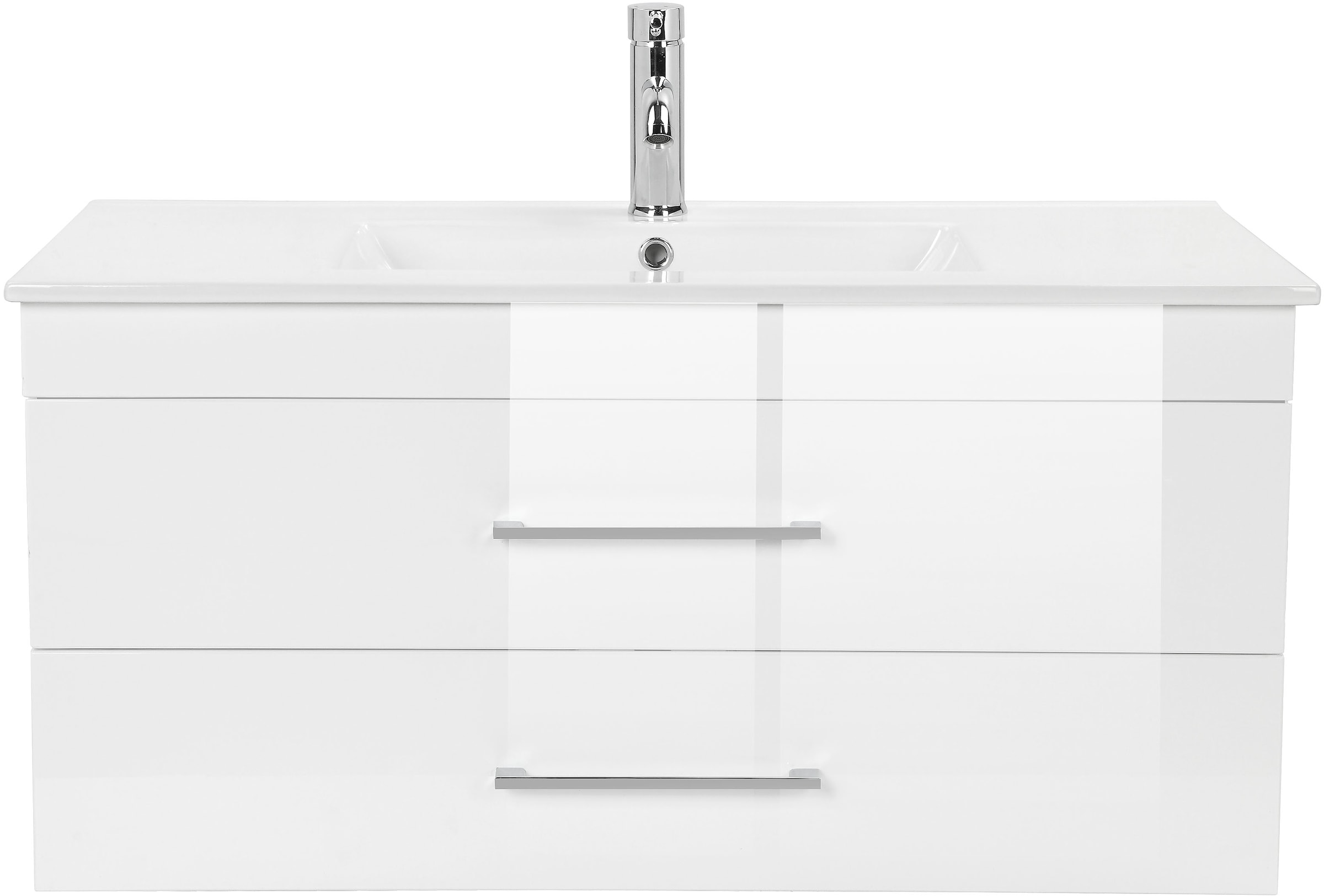 welltime Waschtisch »Florenz« Komplett-Set,  Waschplatz mit 2 Auszügen und Softclose Breite 100cm