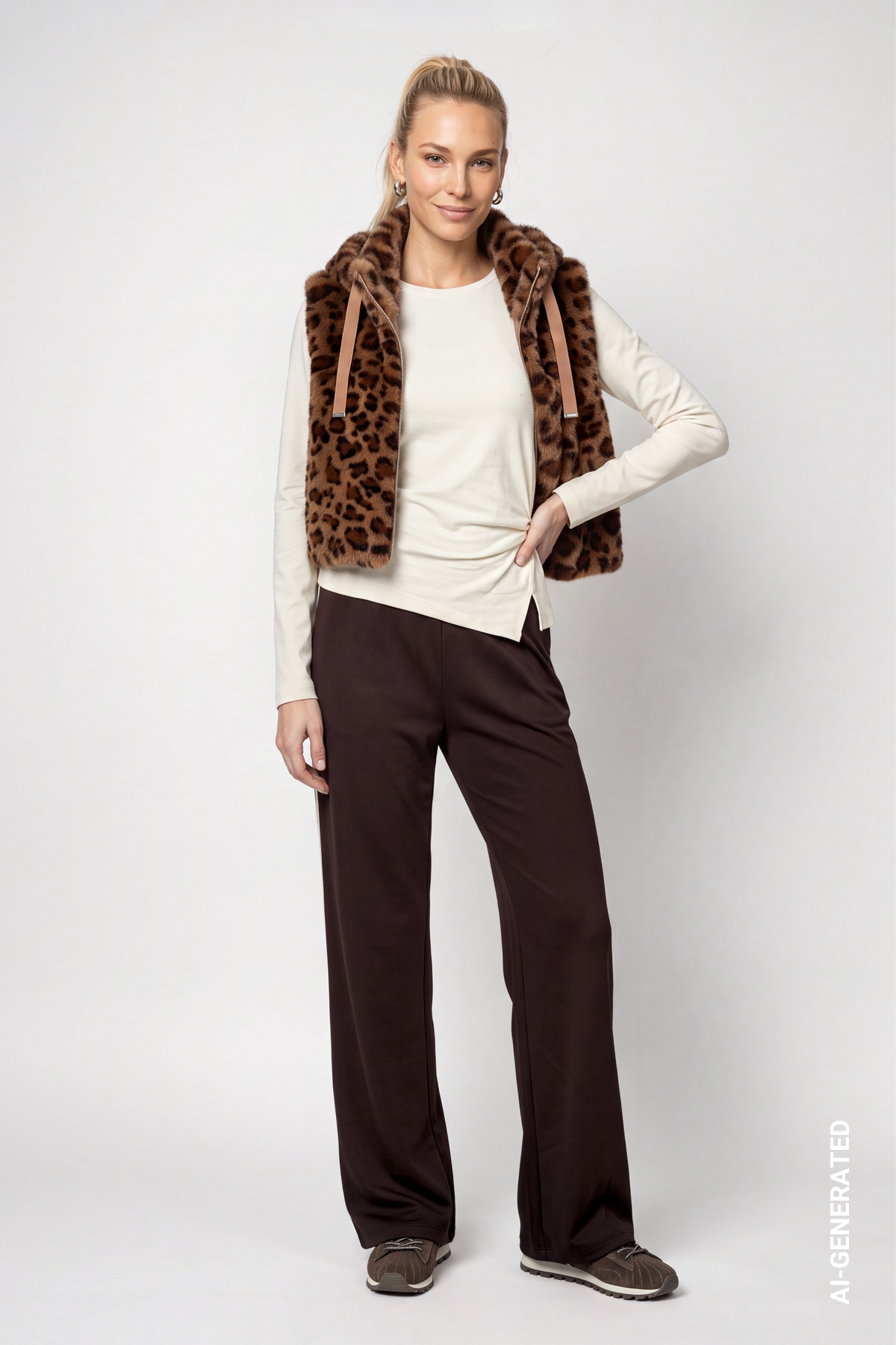 Monari »Weste Leo fake fur« Regular fit mit Stehkragen