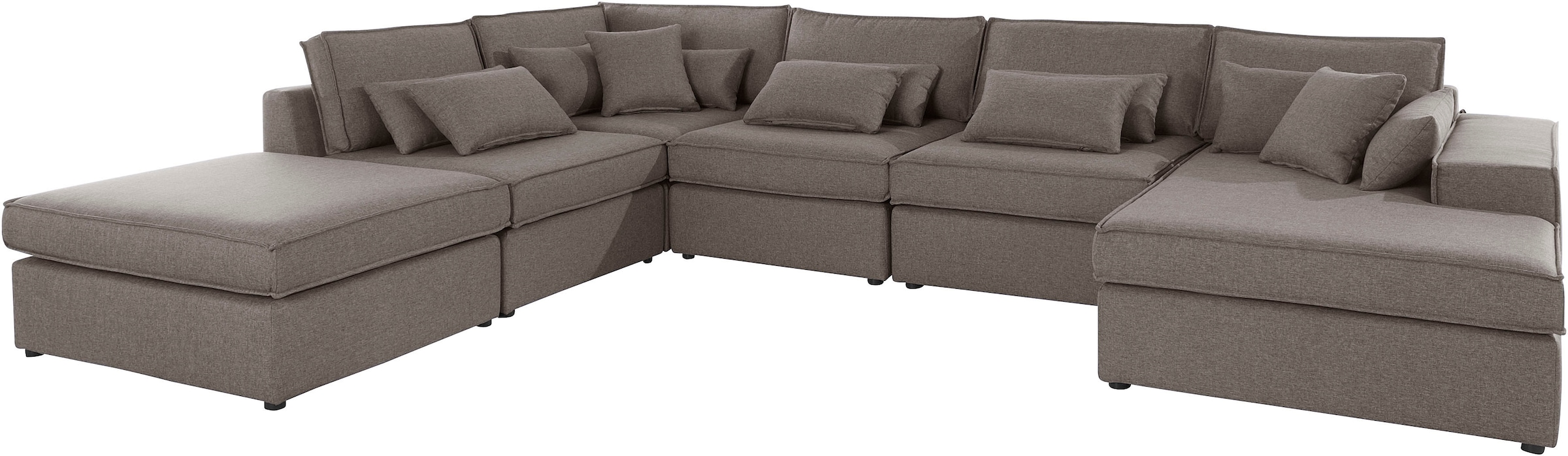 OTTO home Wohnlandschaft »Florid U-Form« 6 Teile, bestehend aus Modulen, viele Bezugsqualitäten, auch in Cord