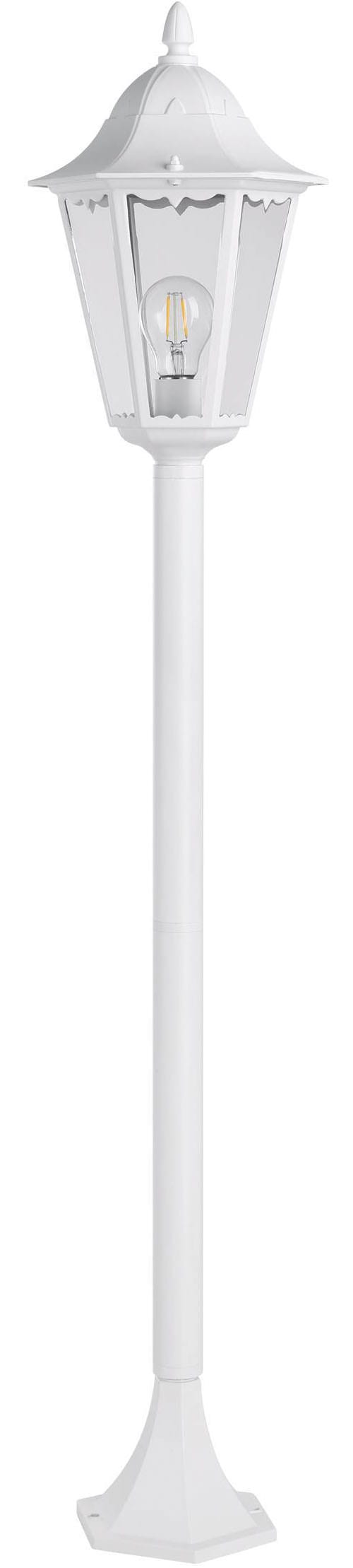 EGLO Stehlampe »Navedo Außen-Stehlmape, Außenlampe, Aluguss und Glas, E27, IP44, Lampe« E27 1 Stk. Stehleuchte - H120 x Ø23 cm - weiß - 1X60W exkl.