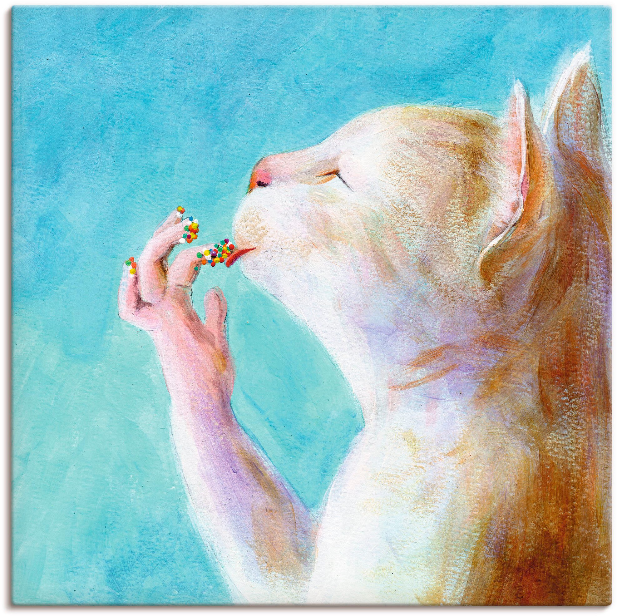 Artland Wandbild Haustiere, Leinwandbild, im in Online versch. als Größen oder Wandaufkleber St.), Poster (1 »Naschkatze«, Shop OTTO kaufen