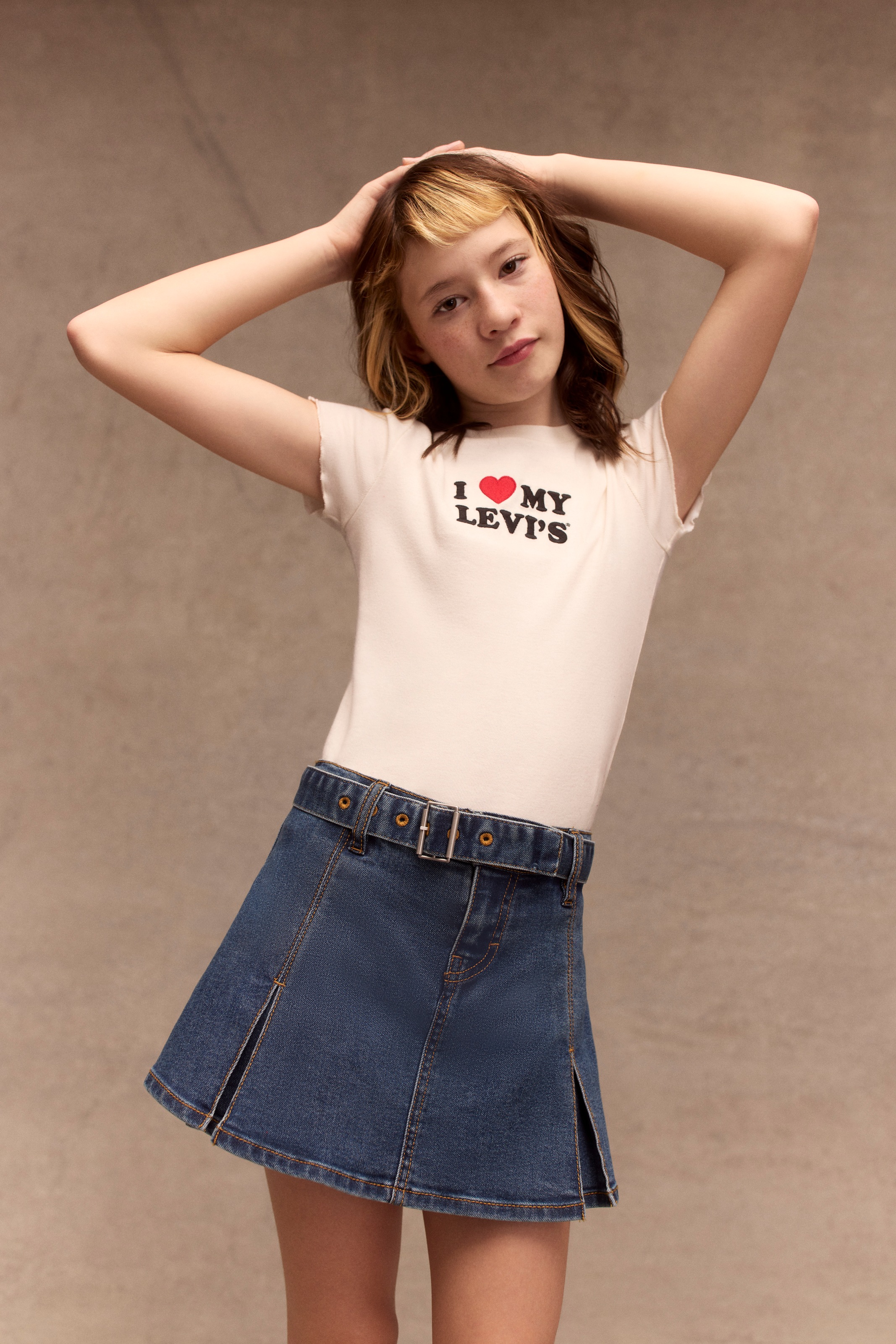Levi's® Kids Jeansrock »LVG PLEATED SKORT W BELT« Denim-Rock-Shorts mit Jeans-Gürtel - für Girls