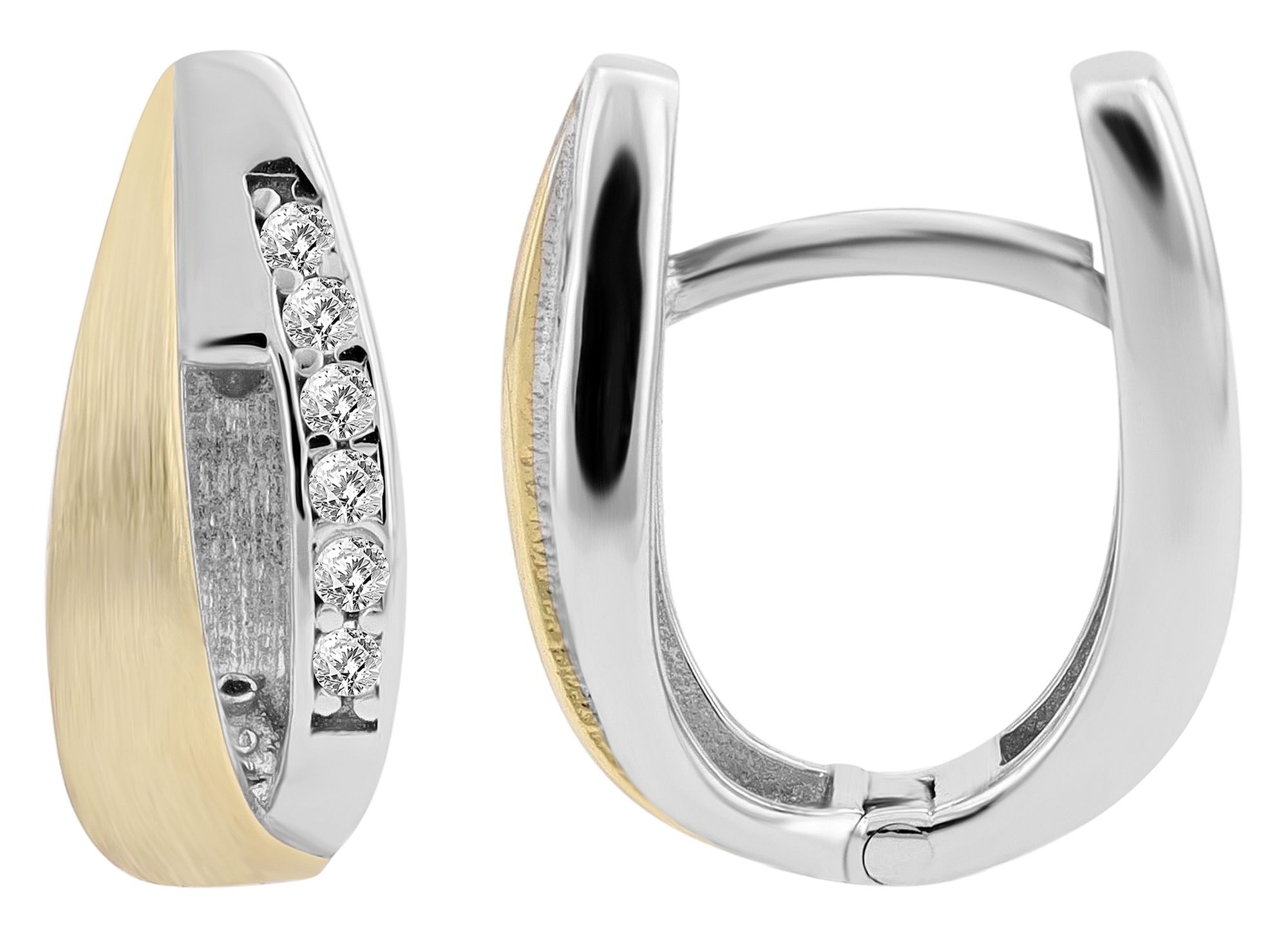 Adelia´s Paar Creolen »Damen Ohrringe ¿ Klappcreole aus 925 Silber mit Zirkonia«