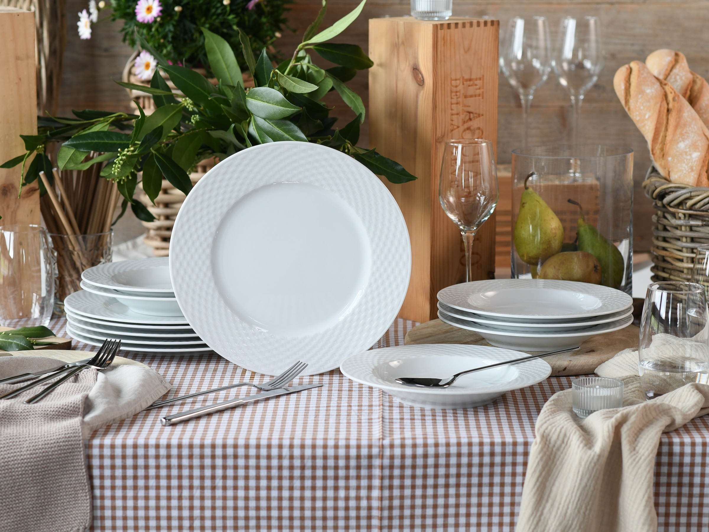 CreaTable Tafelservice »Polo, Service 12-tlg.« Teller Set, Daily Use, Zeitlos