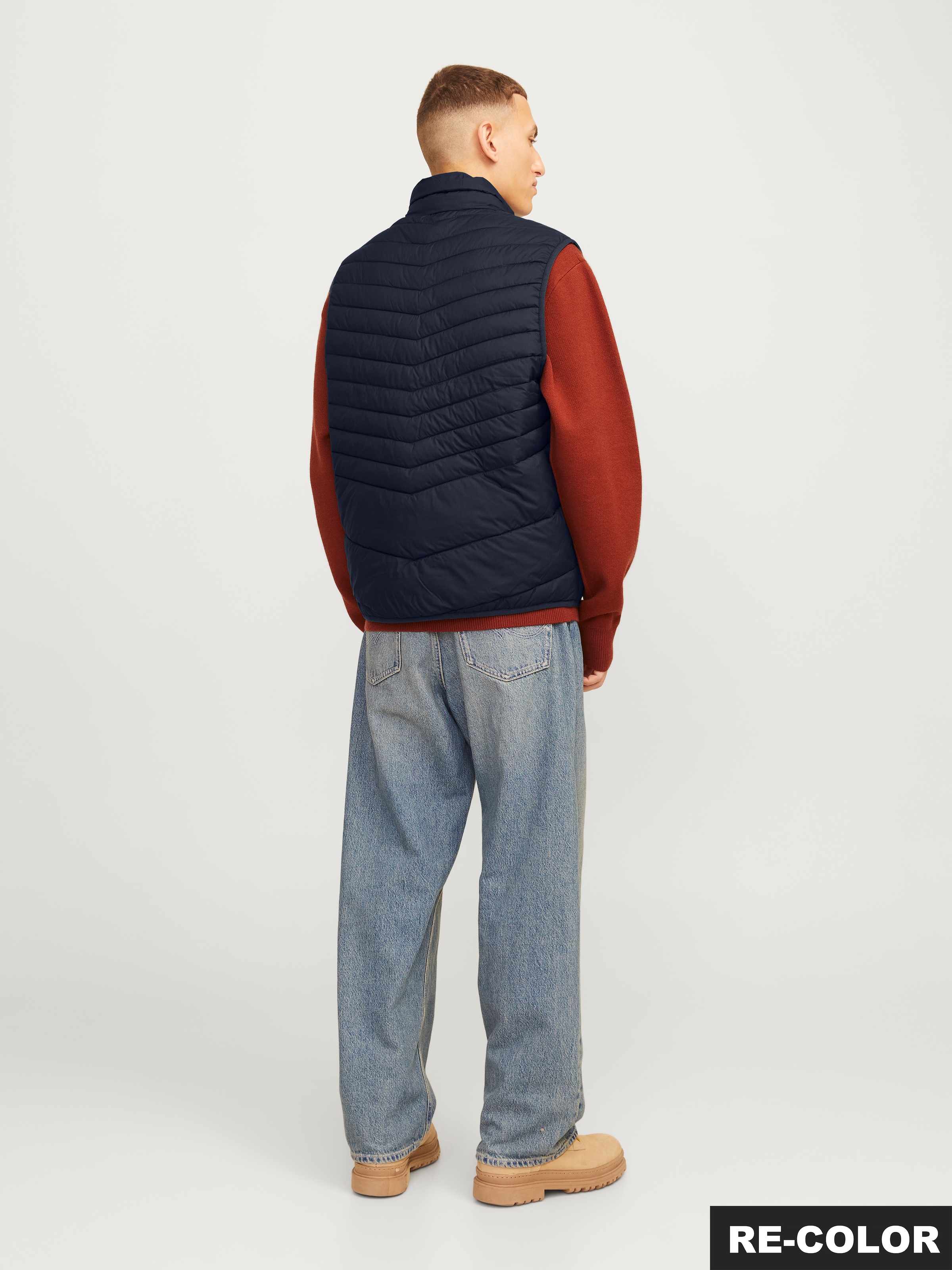 Jack & Jones Steppweste »JJESTATE  Praktische Weste mit Beutel, ideal für unterwegs« unifarben, modisch, regular fit, Polyester