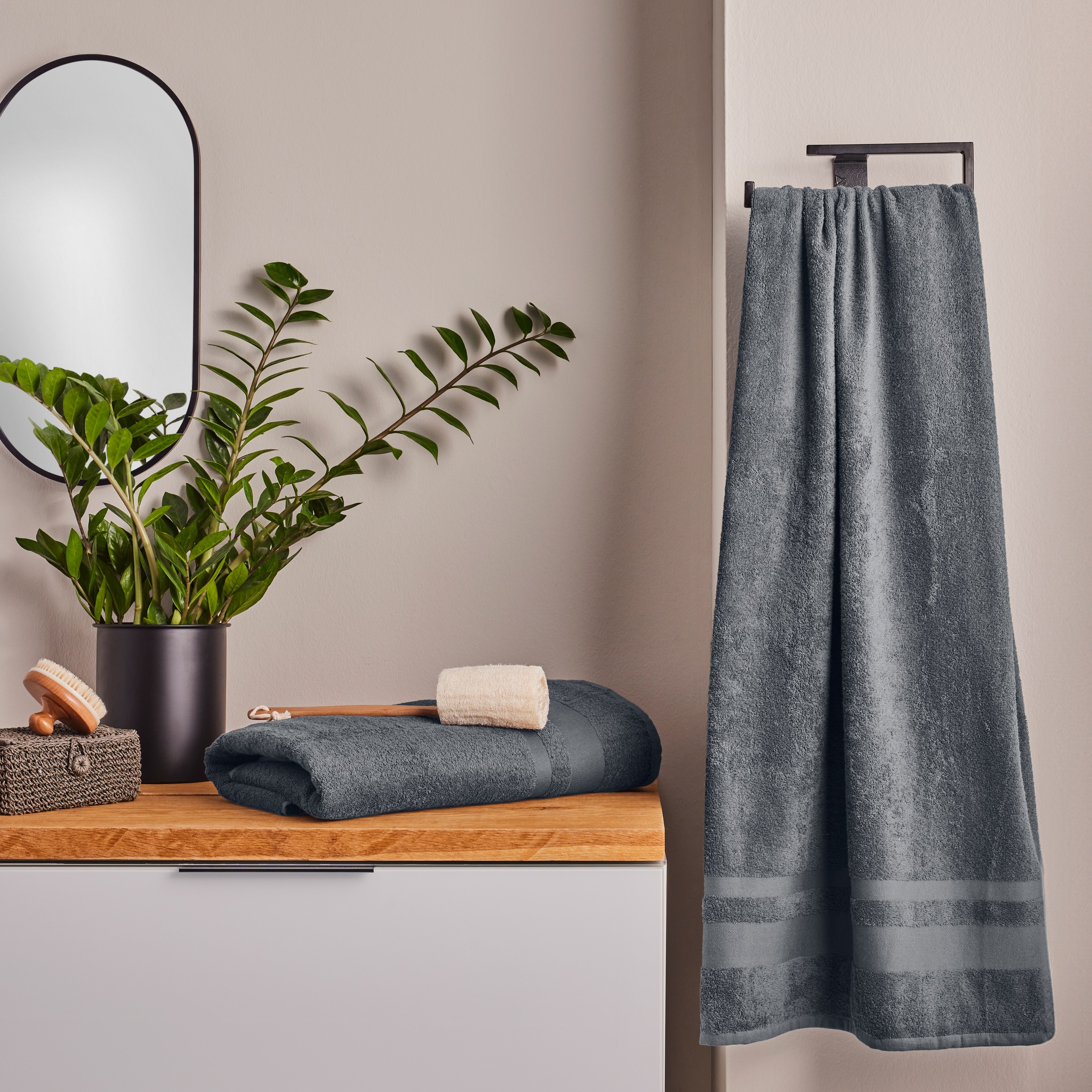 OTTO home Saunatuch »Vanessa, als Set und Serie erhältlich, 2 Saunatücher, 80x200cm« Handtücher mit Bordüre, 100% Baumwolle, einfarbig, weich