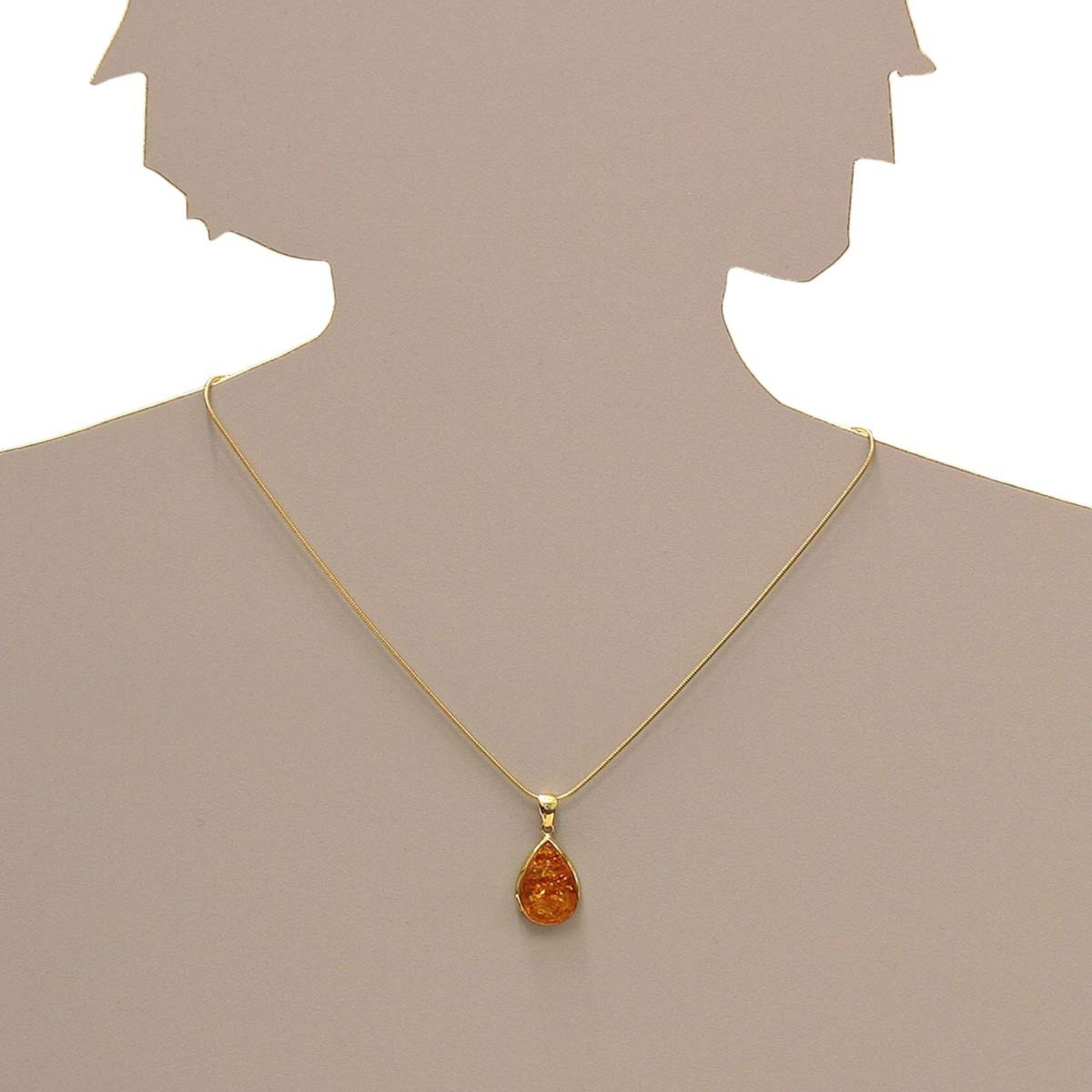 OSTSEE-SCHMUCK Kettenanhänger »- Classic 16x12 mm - Gold 333/000 - Bernstein«