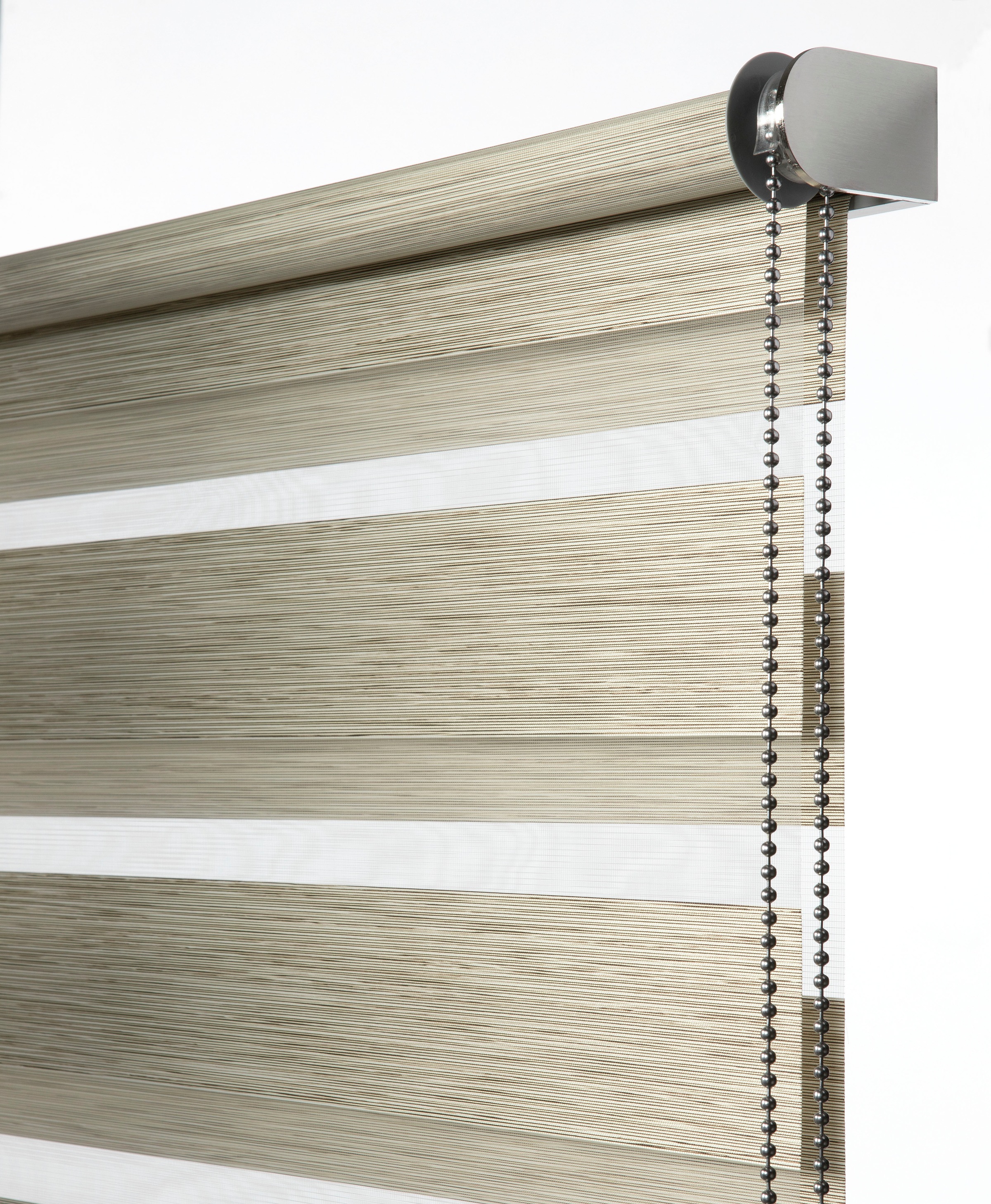 GARDINIA Doppelrollo »de luxe«, halbtransparent, Sichtschutz, mit Bohren/ohne Bohren, freihängend, hochwertiges Gesamtkonzept mit silbernen Metallkomponenten