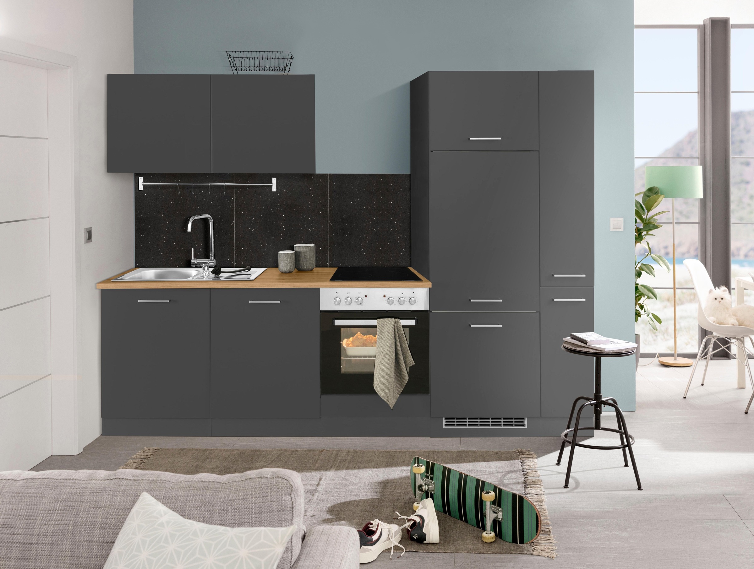 KOCHSTATION Küchenzeile »KS-Kehl«, ohne E-Geräte, Breite 270 cm, für Kühlschrank und Geschirrspüler