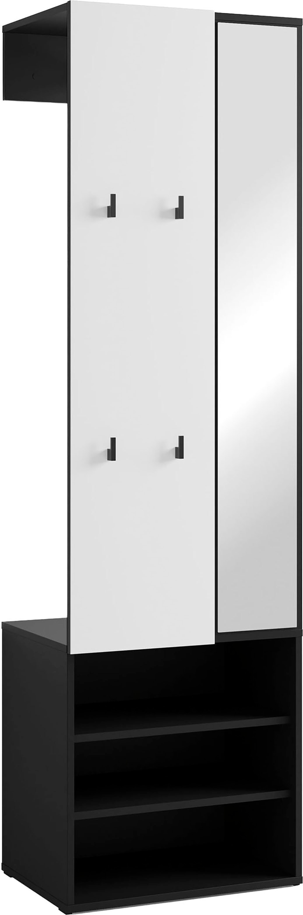 byLIVING Kompaktgarderobe »Dielen - Set Andorra« 1 Stk. tlg. maximale Ordnung auf wenig Fläche mit Spiegel, Kleiderstange und Haken