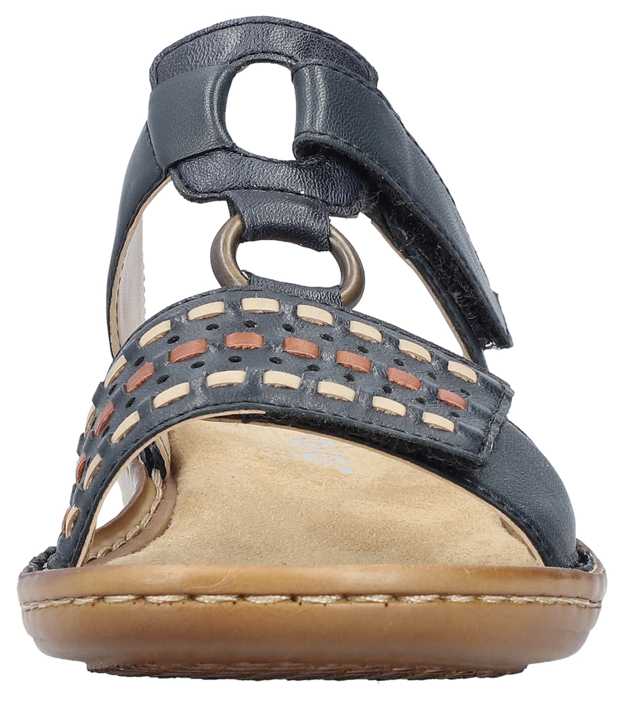 Rieker Pantolette, Keilabsatz, Sommerschuh, Schlappen mit praktischem Klettverschluss