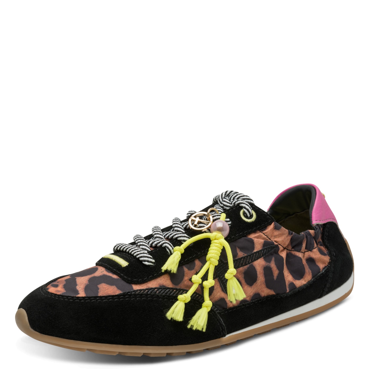 Tamaris Sneaker  Freizeitschuh, Halbschuh, Schnürer mit Zierperle und Anhänger
