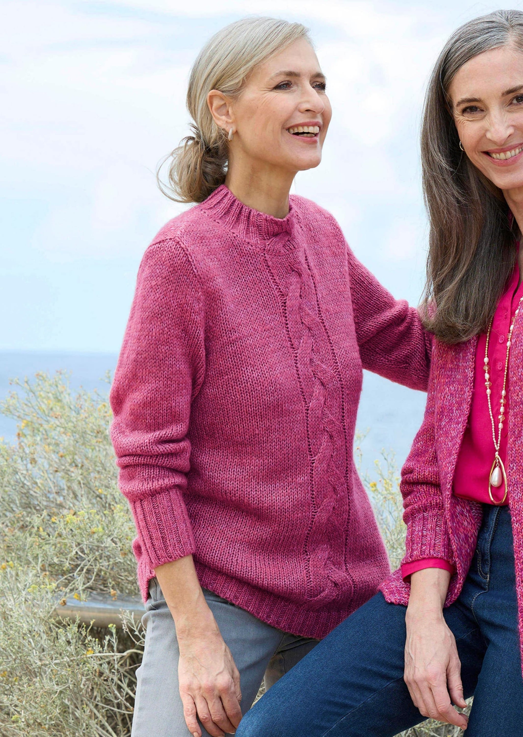 GOLDNER Rundhalspullover »Strickpullover mit Zopfstrick«