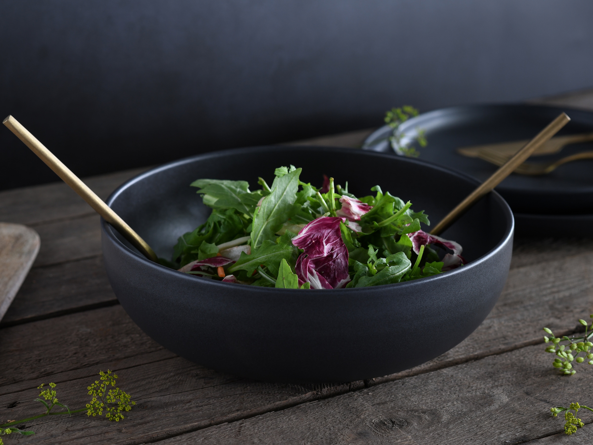 CreaTable Servierschale »Uno black, Servierschalen Set 3-tlg« 3 Stk. aus Steinzeug Seidenmatte Spezialglasur, Harmonisch ausbalanciert