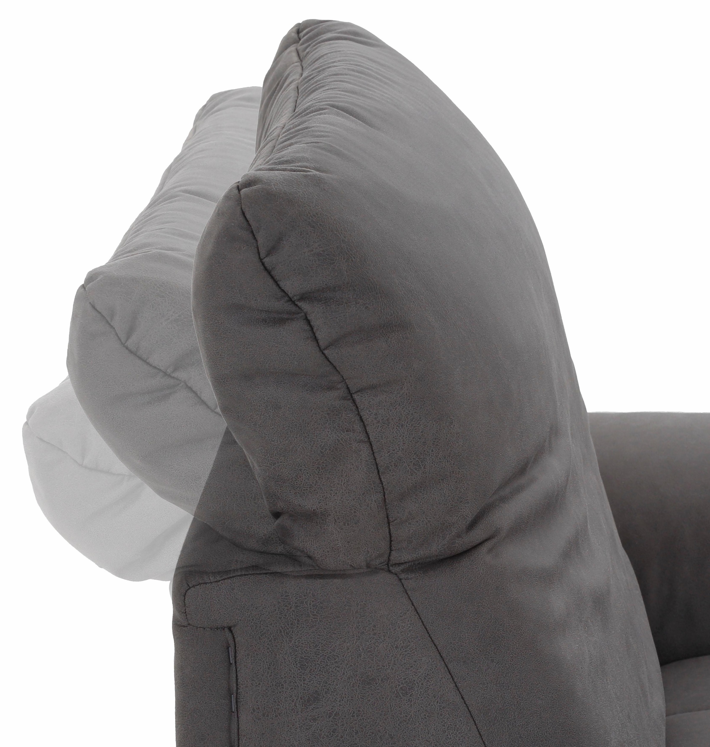 Home affaire Ecksofa »Lyla L-Form«, mit Recamiere, wahlweise mit Rückenfunktion und zusätzlich mit Bett