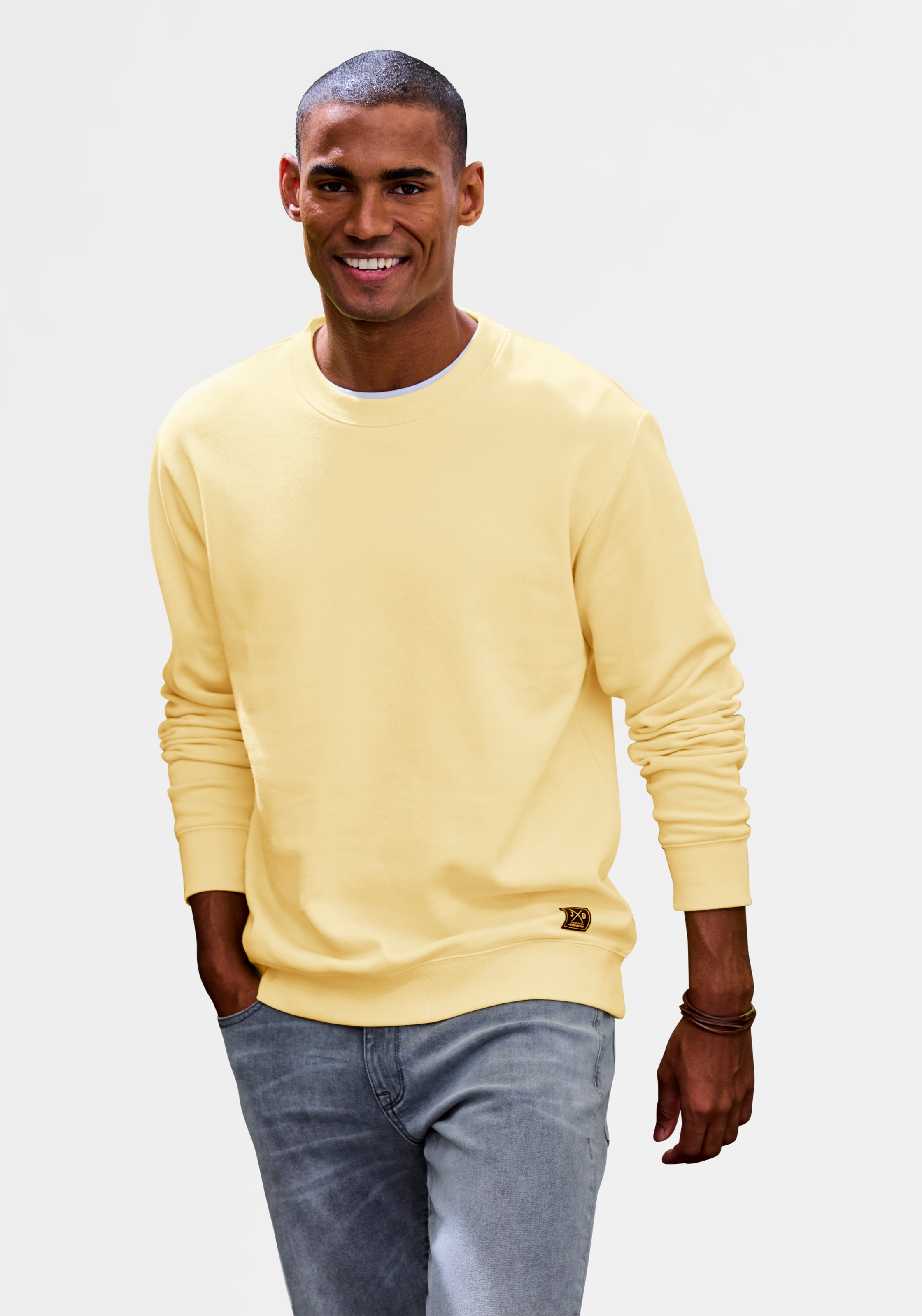 John Devin Sweatshirt, Langarm, Sweatshirt mit Rundhals, Baumwollmischung