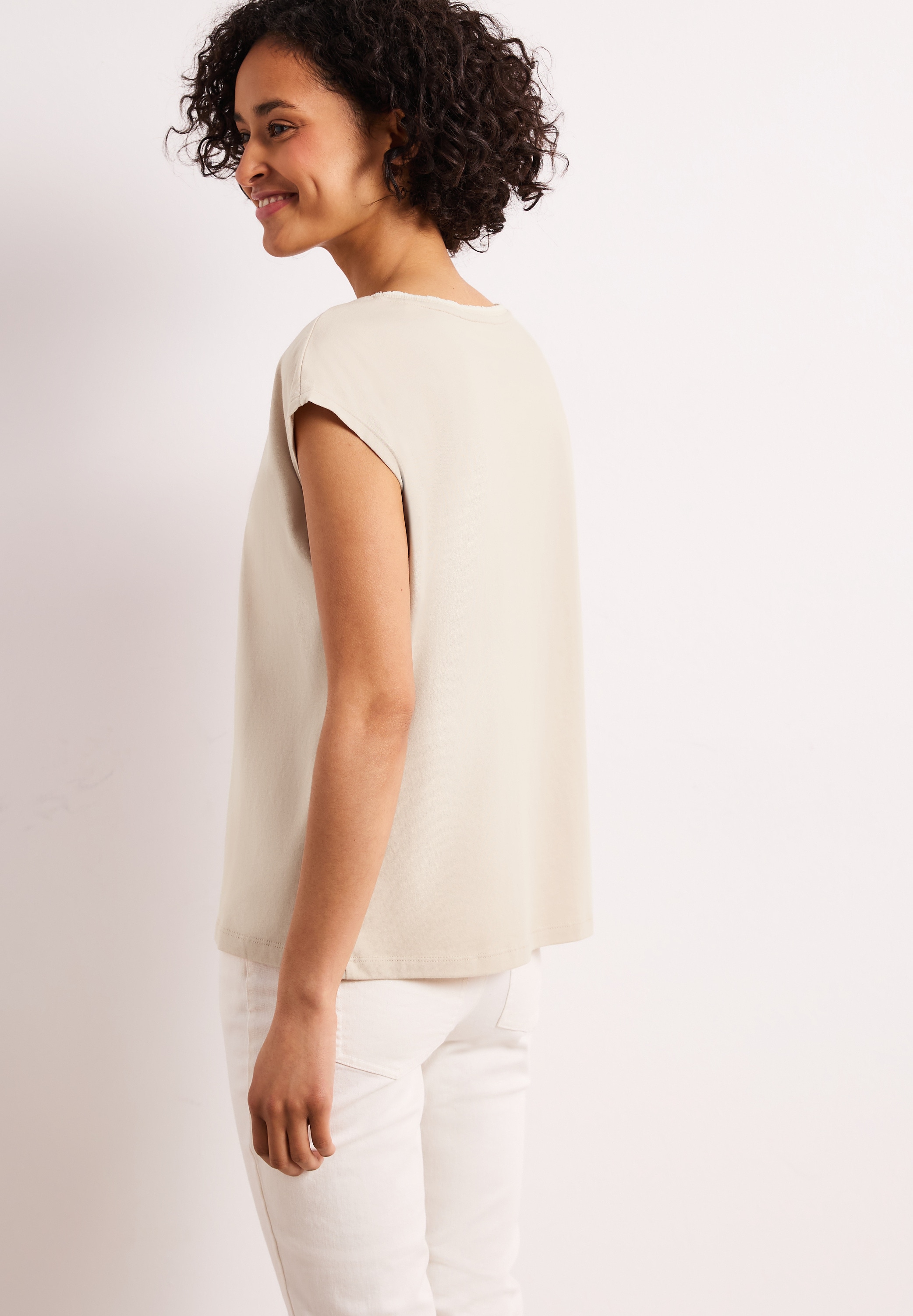 STREET ONE Shirttop Sommershirt mit Deko-Tape