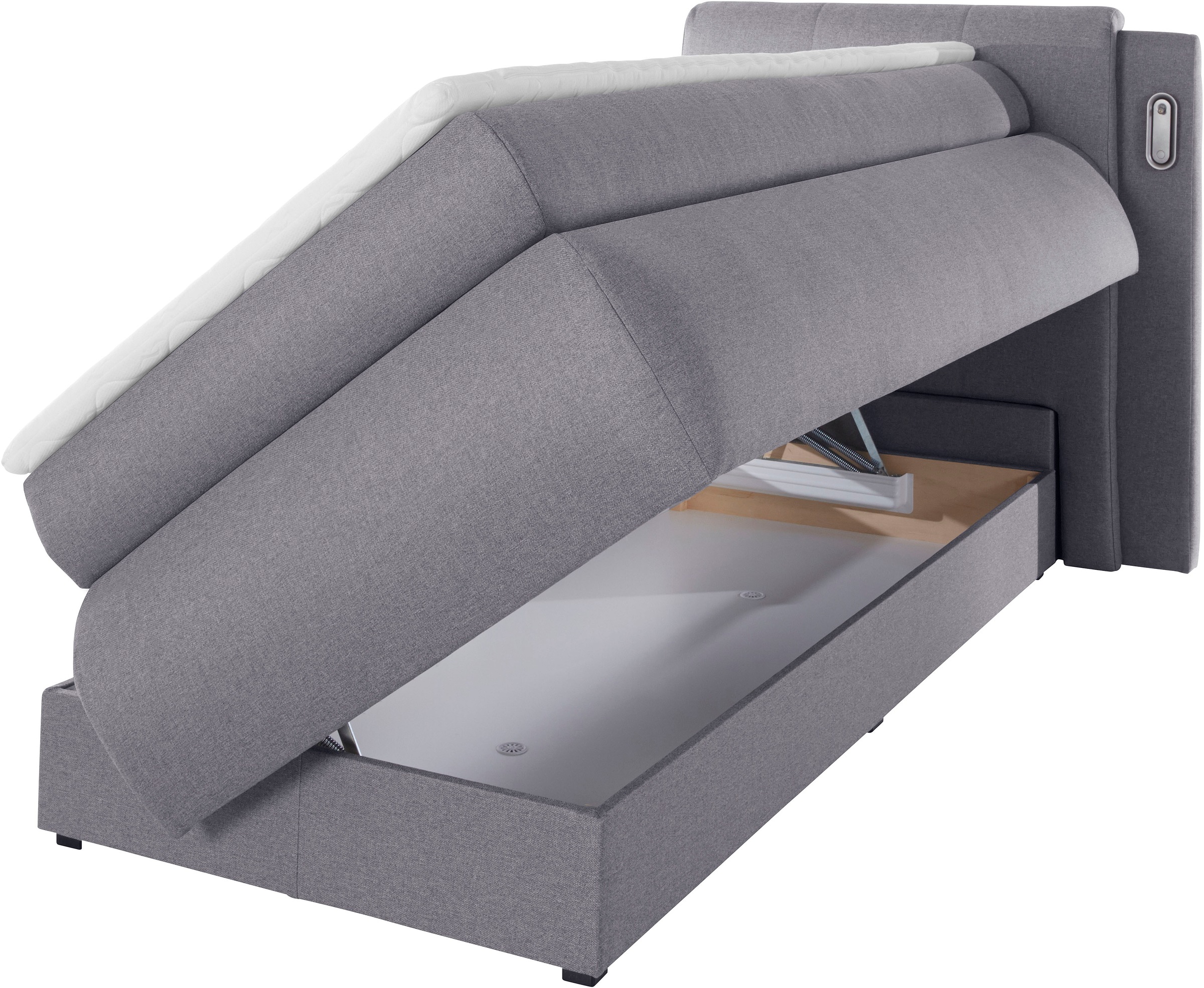 COLLECTION AB Boxspringbett »Borna«, inklusive Bettkasten, LED-Beleuchtung und Topper