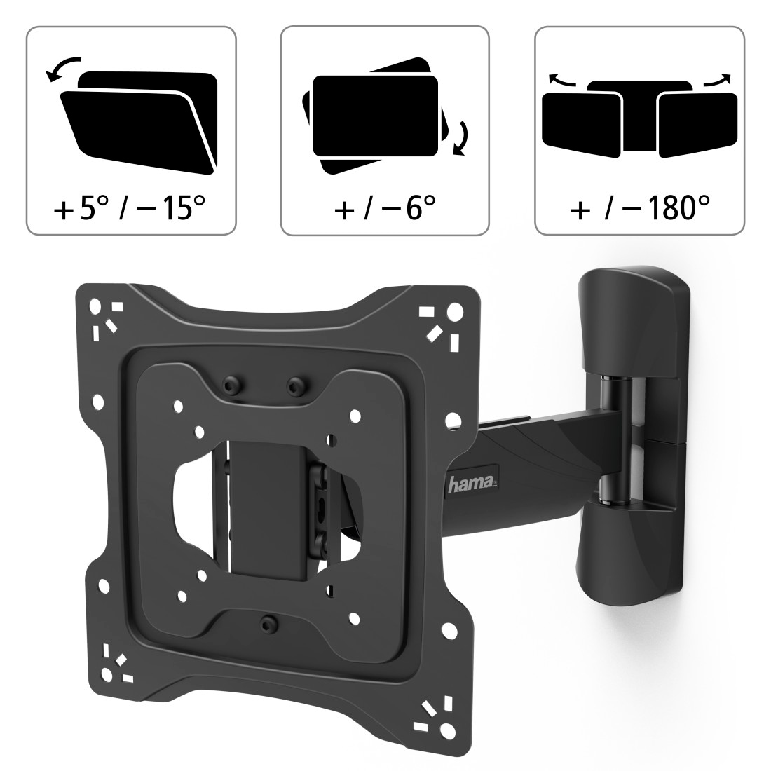 Hama TV-Wandhalterung »Wandhalterung (schwenkbar, neigbar,19"-48", VESA 200x200)« bis 122 cm Zoll mit Diebstahlschutz