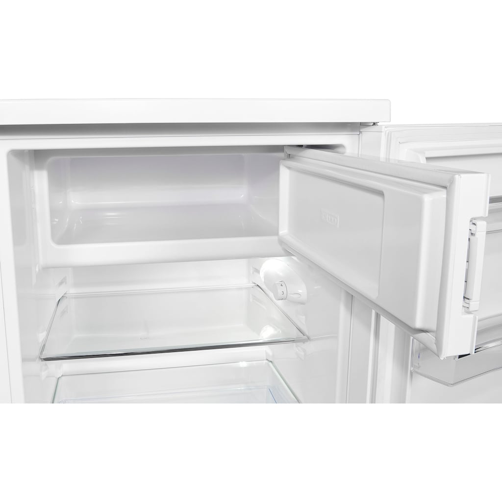 exquisit Kühlschrank, KS18-4-H-170D weiss, 85,0 cm hoch, 60,0 cm breit, Energieeffizienzklasse D, 136 Liter Nutzinhalt, 4 Sterne Gefrieren