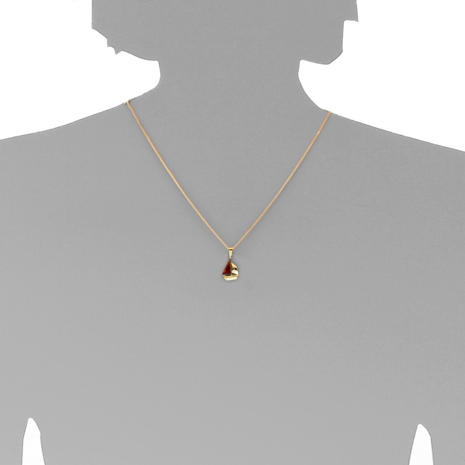 OSTSEE-SCHMUCK Kette mit Anhänger »- Schiffchen - Silber 925/000, vergoldet - Bernstein«