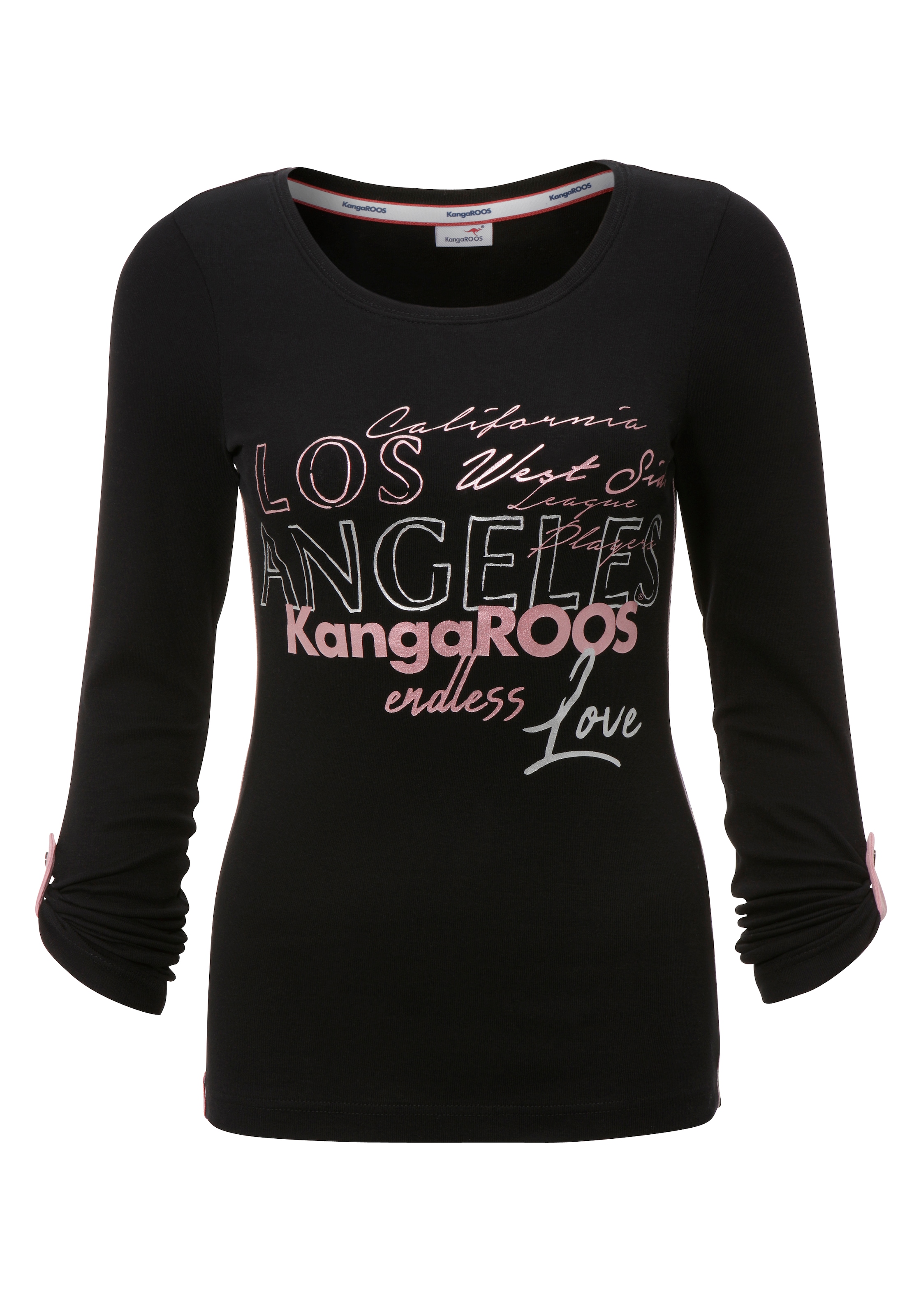 KangaROOS Langarmshirt, sehr figurbetonte Passform, aus dehnbarer Rippware