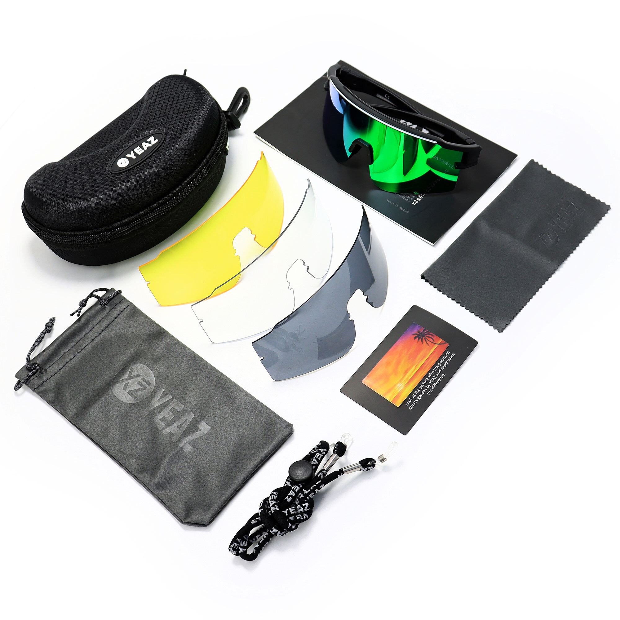 YEAZ Sportbrille »Sport-Sonnenbrille Weiß/Blau SUNTHRILL Set«