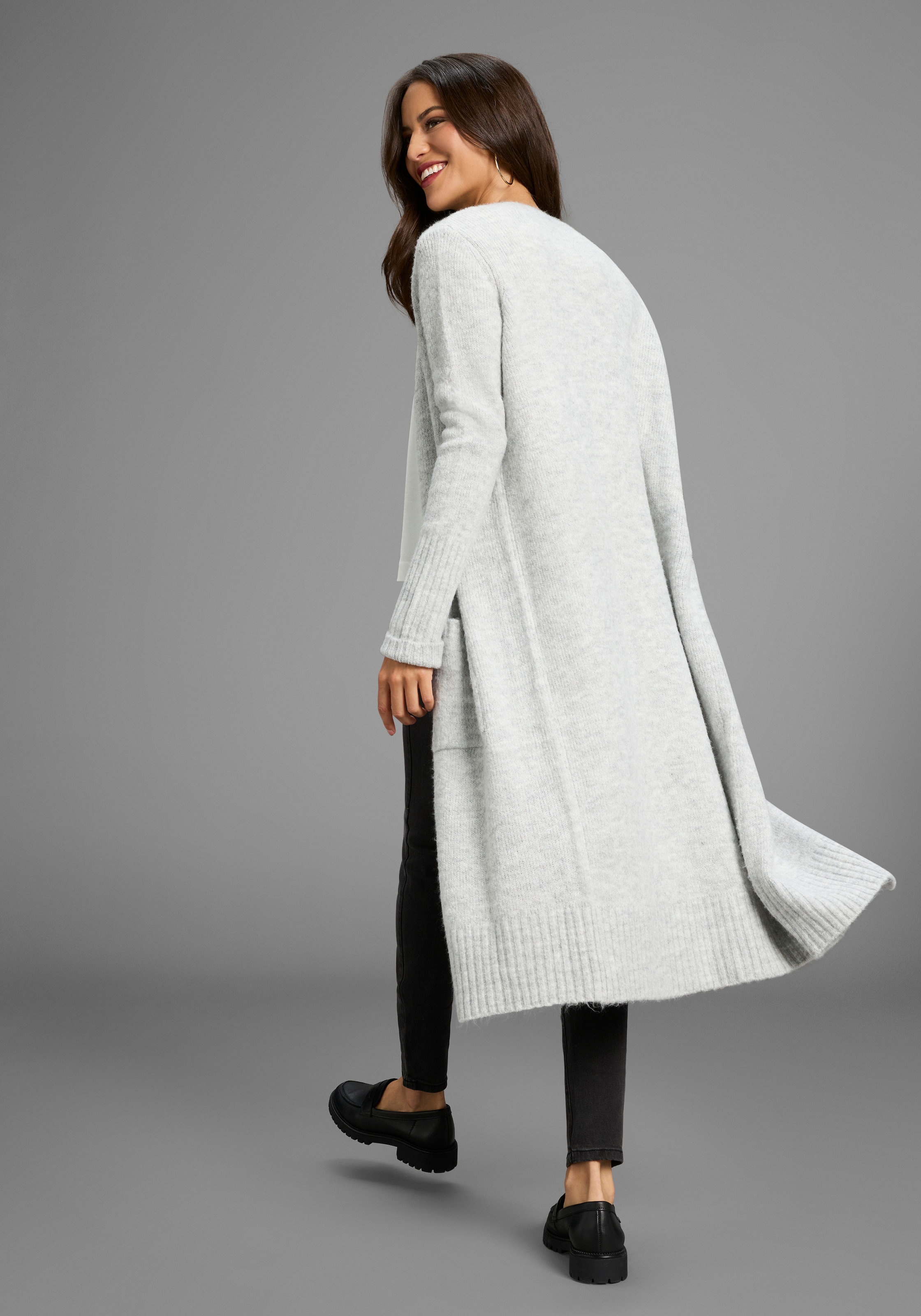 Laura Scott Strickjacke mit lässigem, langem Schnitt und Taschen