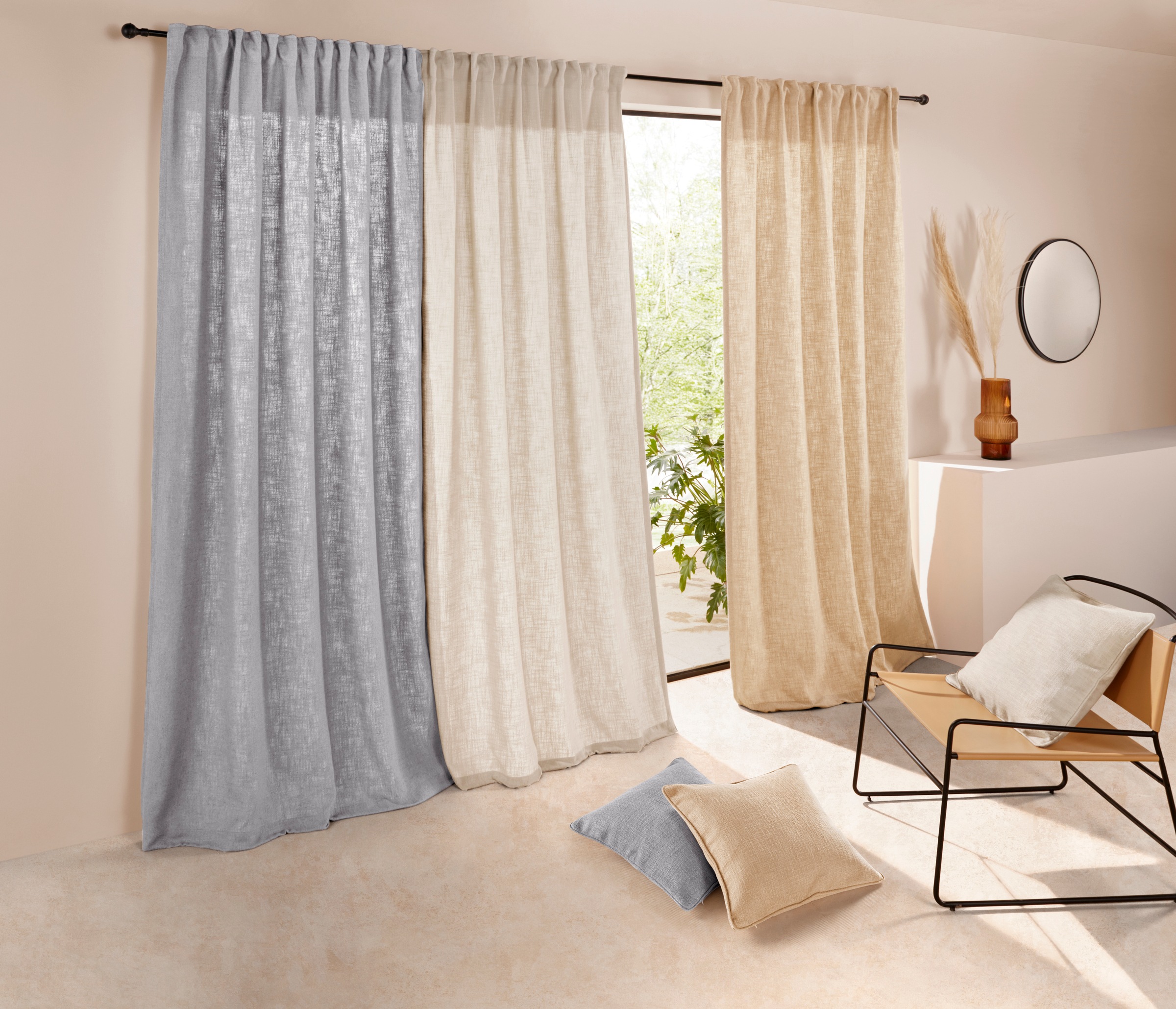 LeGer Home by Lena Gercke Vorhang »LIVIA«, mit schwerer Bouclé-Optik