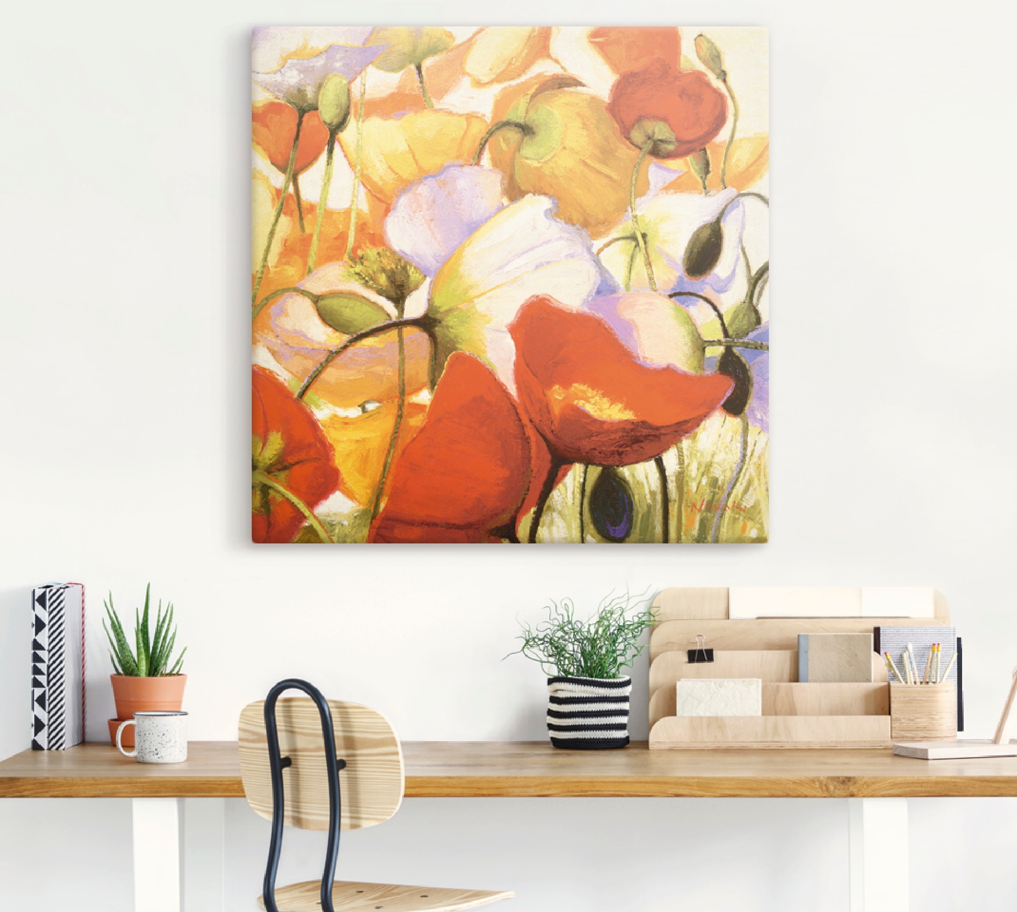 Artland Leinwandbild »Mohnblumen aus der Nähe« Blumen 1 Stk. tlg. auf Holzrahmen gespannt