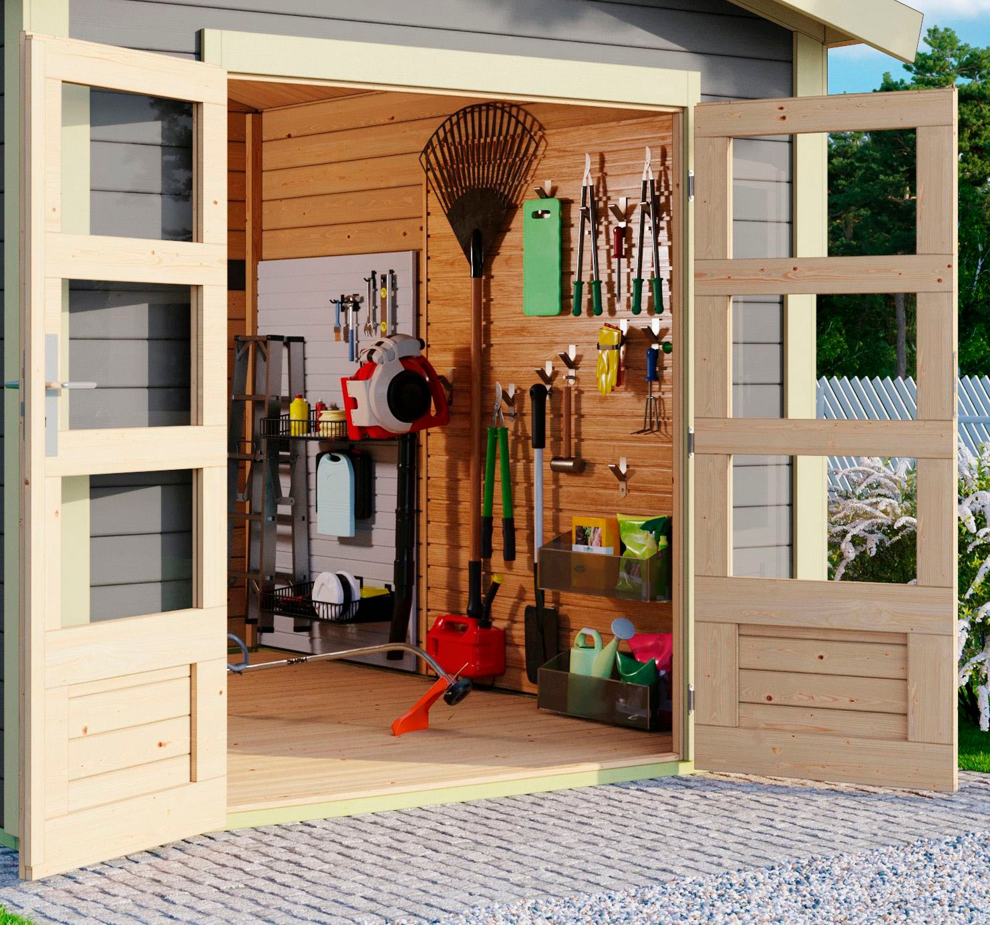 Karibu Gartenhaus »Traufberg 3« terragrau