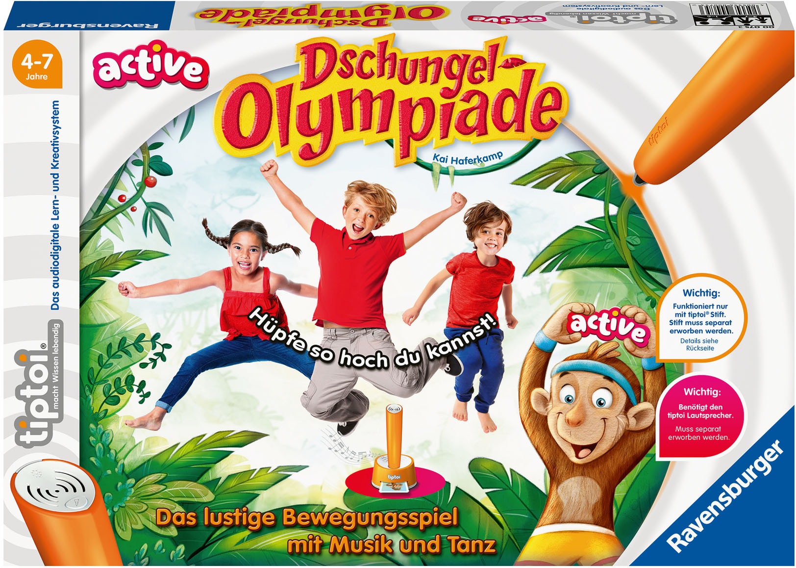 Ravensburger Spiel »tiptoi® ACTIVE Dschungel-Olympiade«, FSC® - schützt Wald - weltweit; Made in Europe