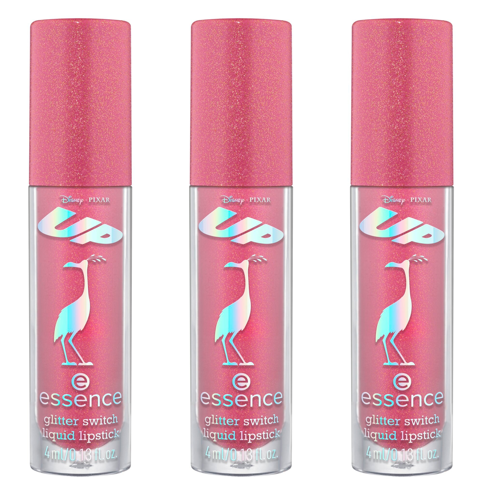 Essence Lippenstift »Disney Pixar Up glitter switch liquid lipstick«, (Set, 3 tlg.), mit intensiver Farbabgabe