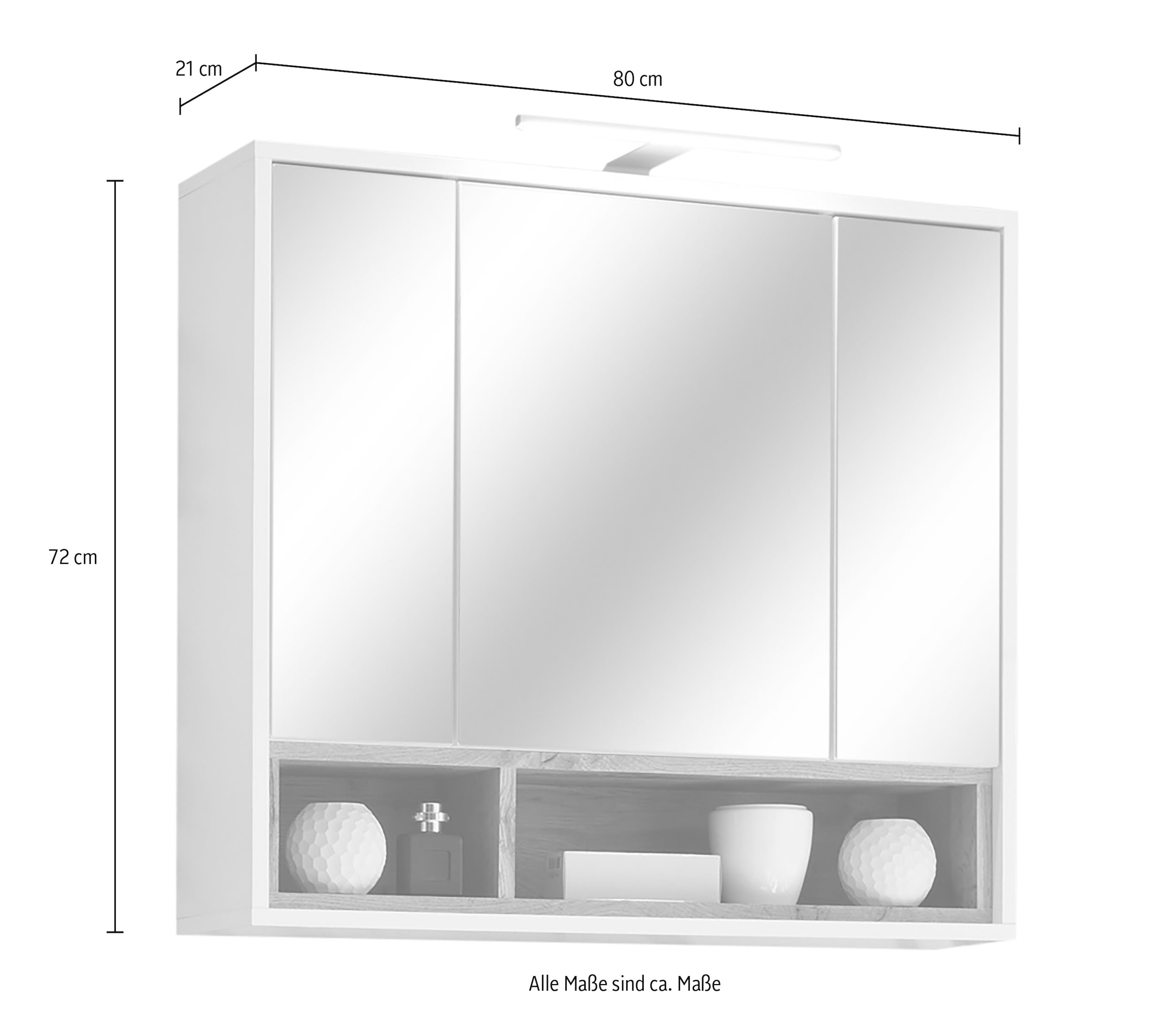 BASIC by Balculina Badmöbel-Set »Mila, Badezimmerset BxHxT 118x191x40 cm«, (3 St.), Breite 118 cm,Badezimmerset 3-tlg, FSC-Mix 70%