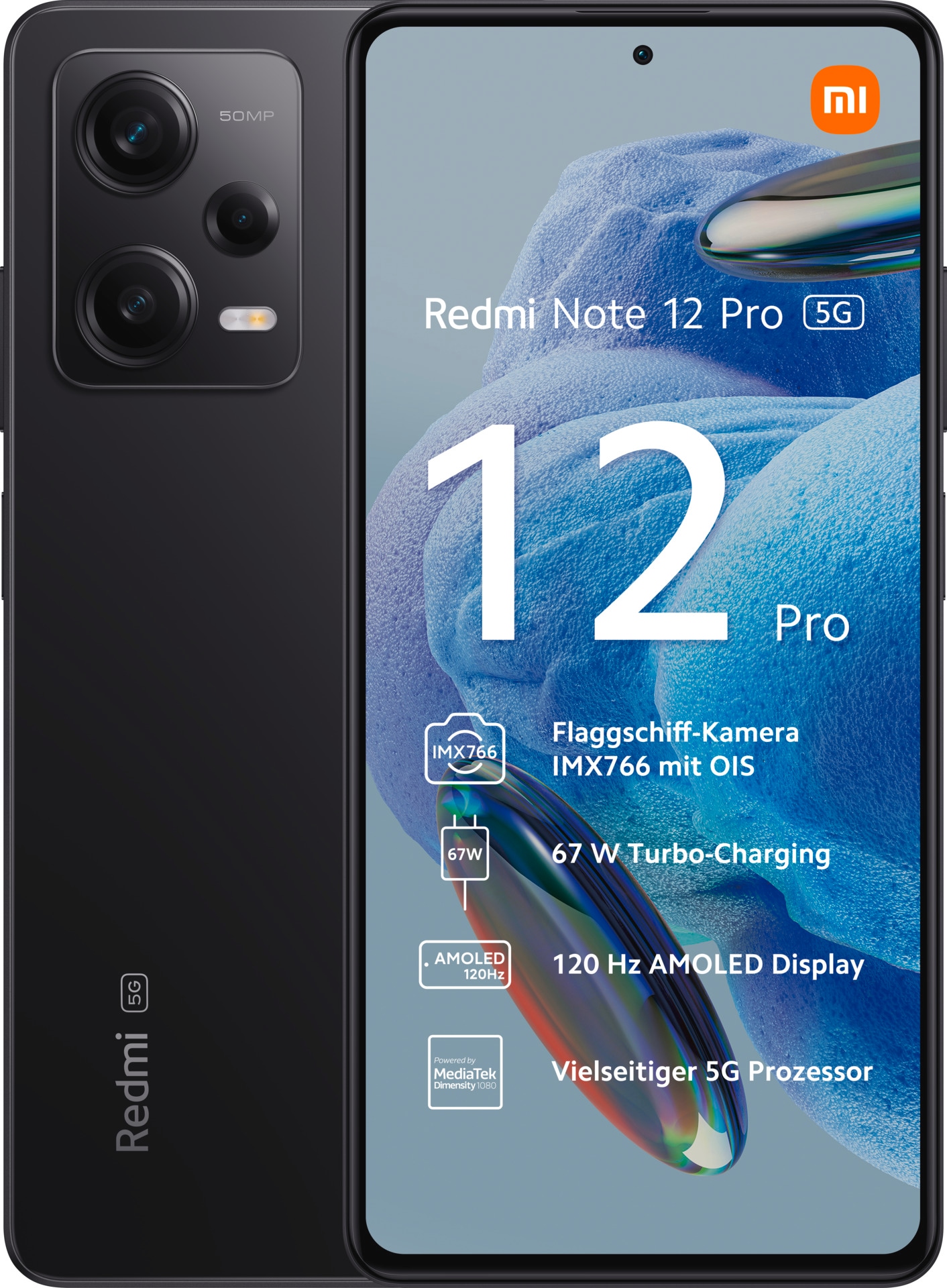 Xiaomi Smartphone »Redmi Note 12 Pro 5G 6GB+128GB«, Schwarz, 16,94 cm/6,67 Zoll, 128... kaufen