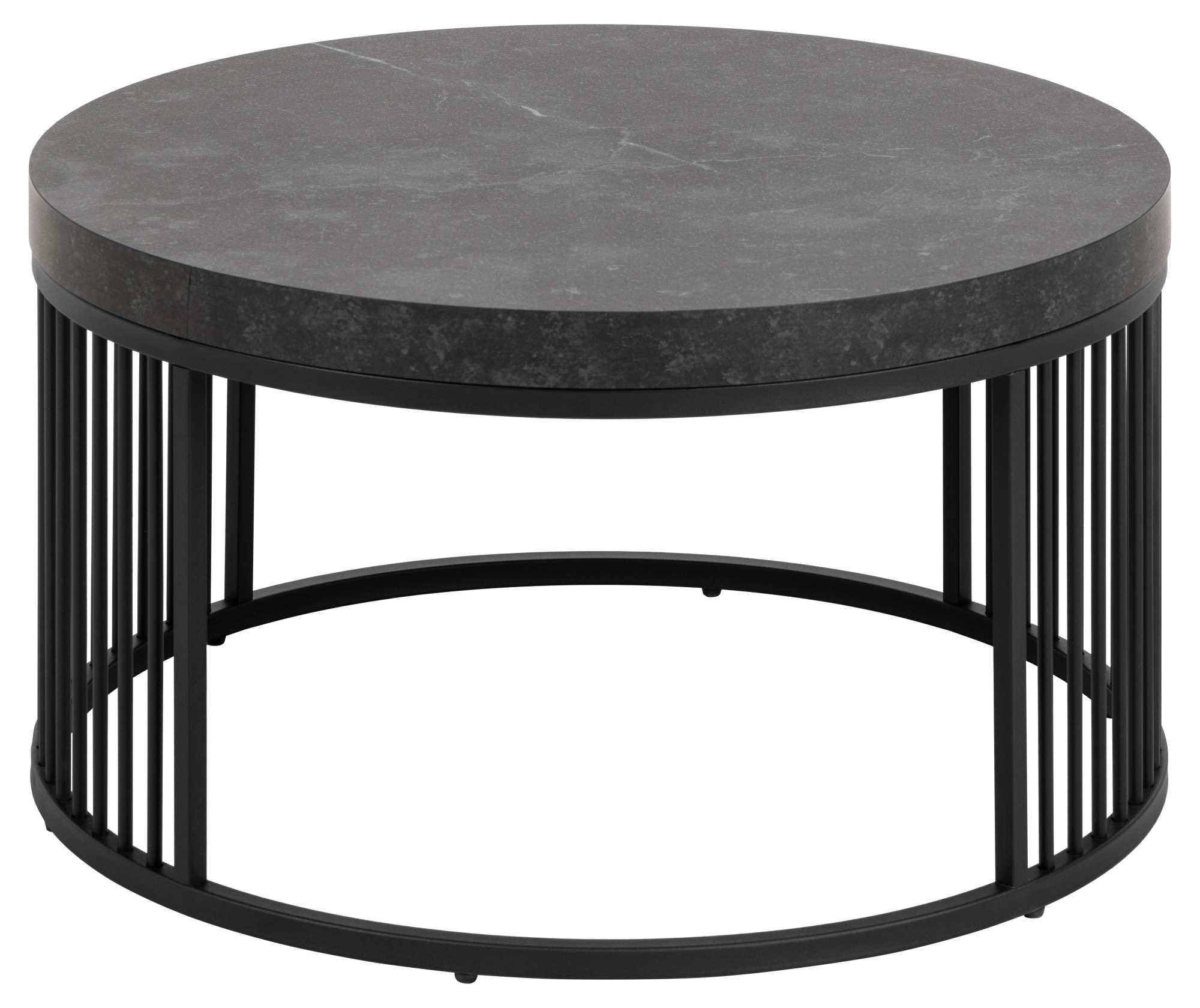 ACTONA GROUP Couchtisch »Strington«, Rund Sofatisch, Izmir matt schwarz rau Melamin, Ø65x35cm