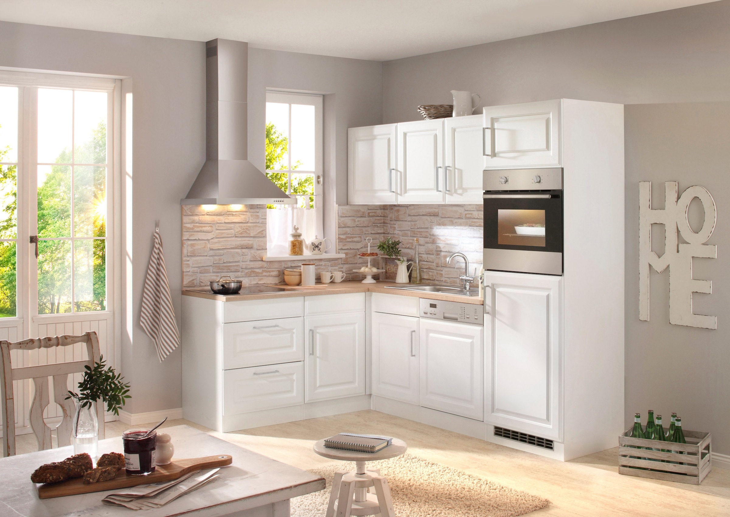 KOCHSTATION Winkelküche »KS-Stockholm« mit E-Geräten,230 x 170 cm, wahlweise mit Induktionskochfeld