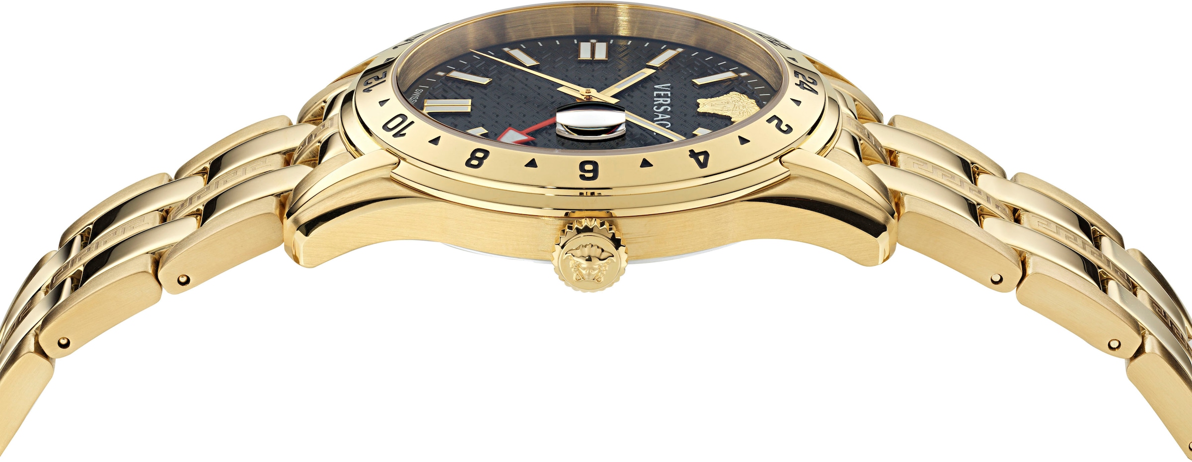 Versace Quarzuhr »GRECA TIME GMT, VE7C00723«, Armbanduhr, Herrenuhr, Datum, Swiss Made