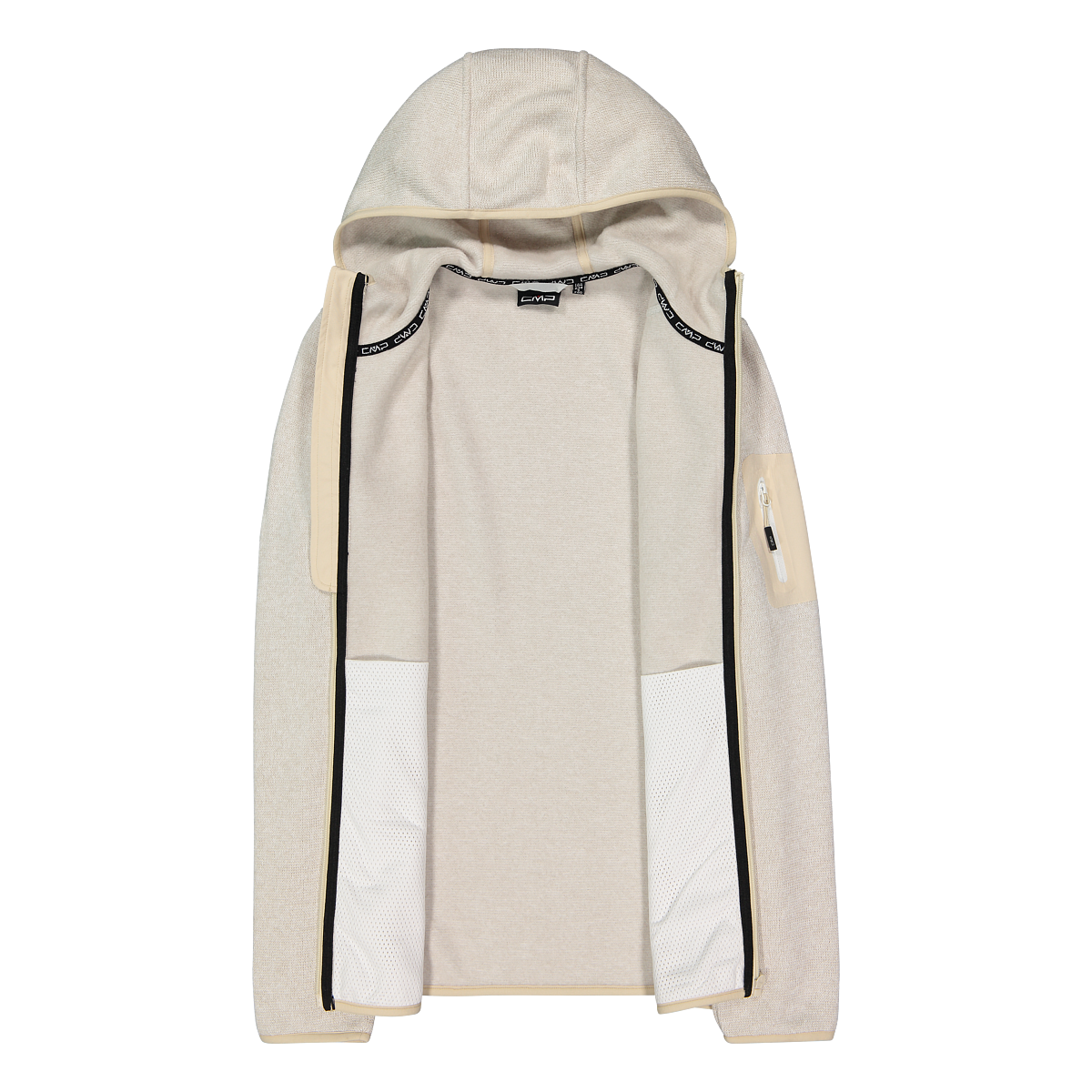 CMP Strickfleecejacke »KNITTED MELANGE HOODY WOMAN HOODY JACKET« mit Kapuze Ünbergangsjacke für Outdoor-Aktivitäten, mit Kapuze, atmungsaktiv