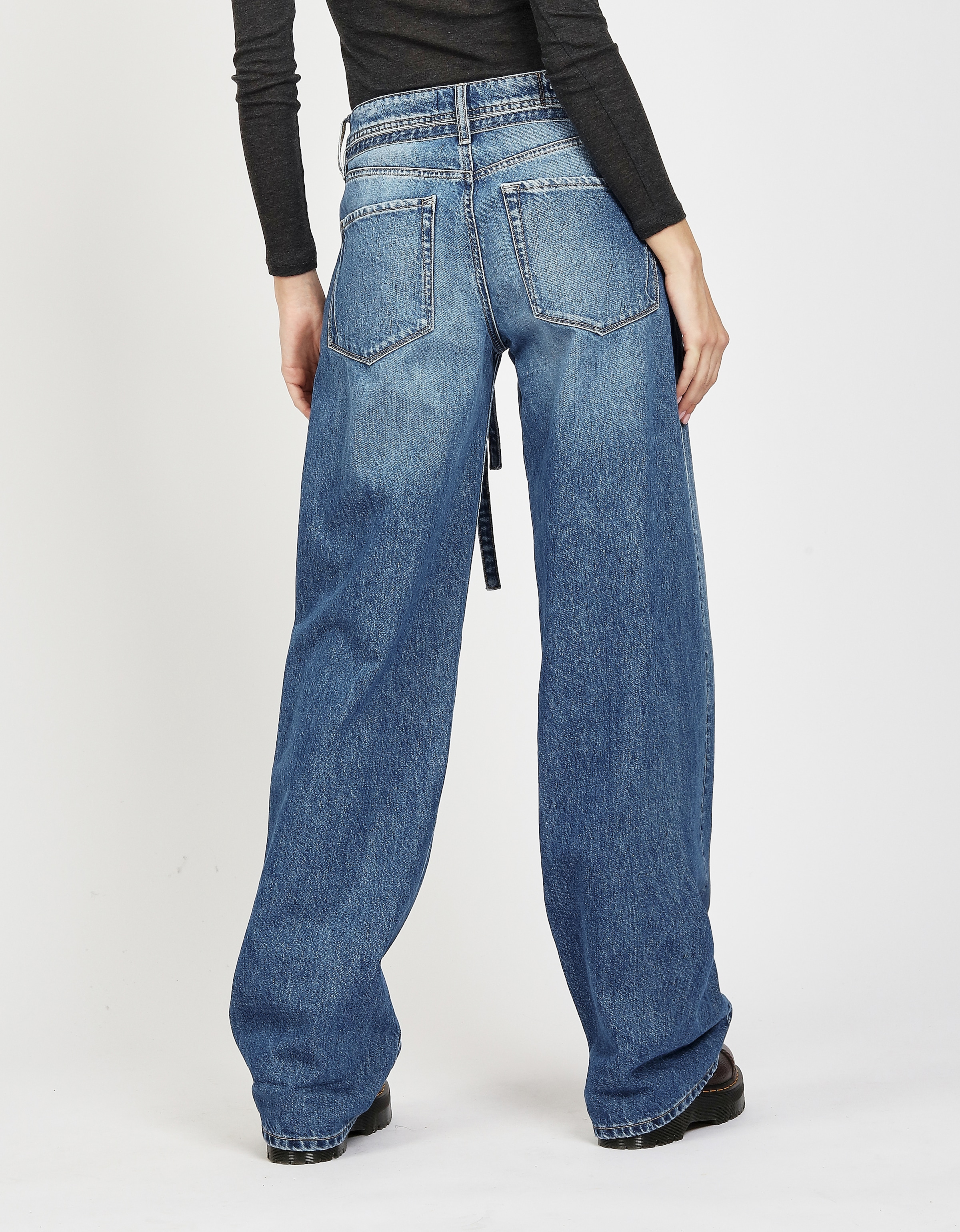 GANG Loose-fit-Jeans »94CLAIRE« mit Bindegürtel und Naht am Oberschenkel, Baggy Fit