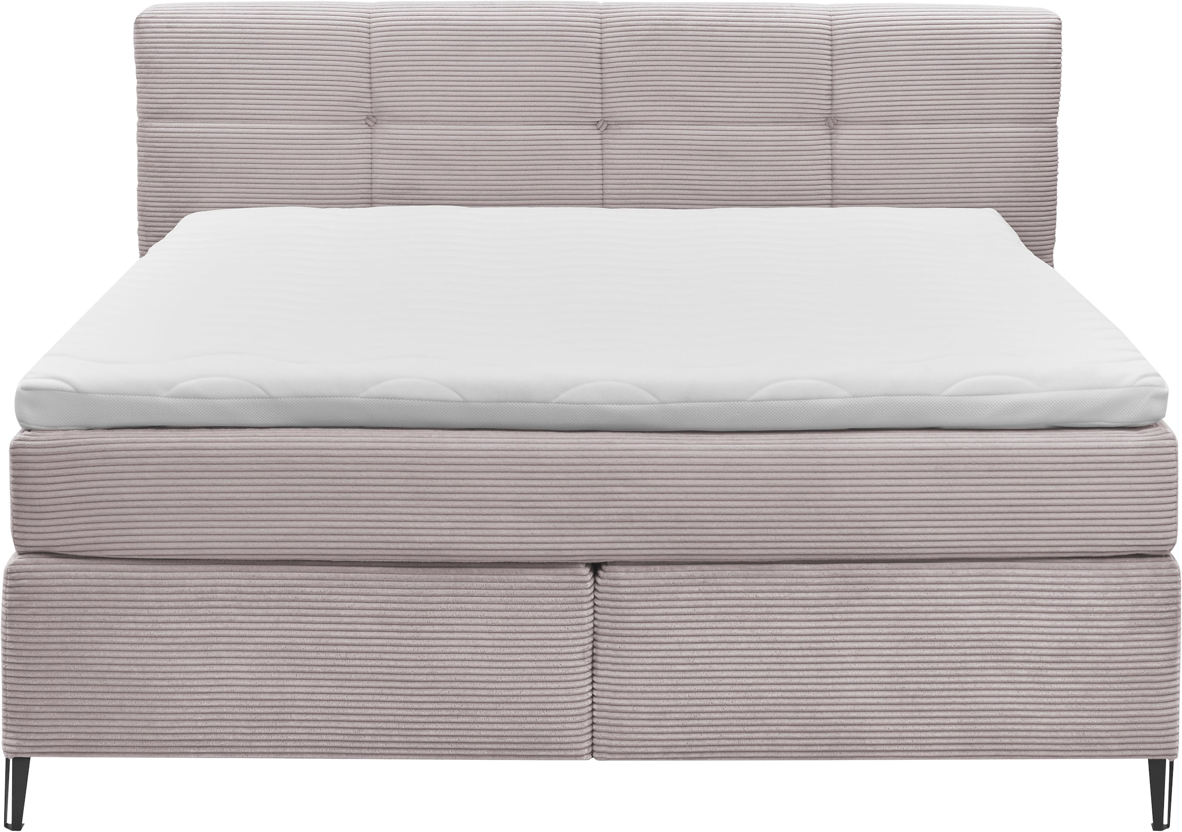 set one by Musterring Boxspringbett »Fairfield« mit Metallfuß schwarz, Wendematratze, Breite 160 oder 180 cm