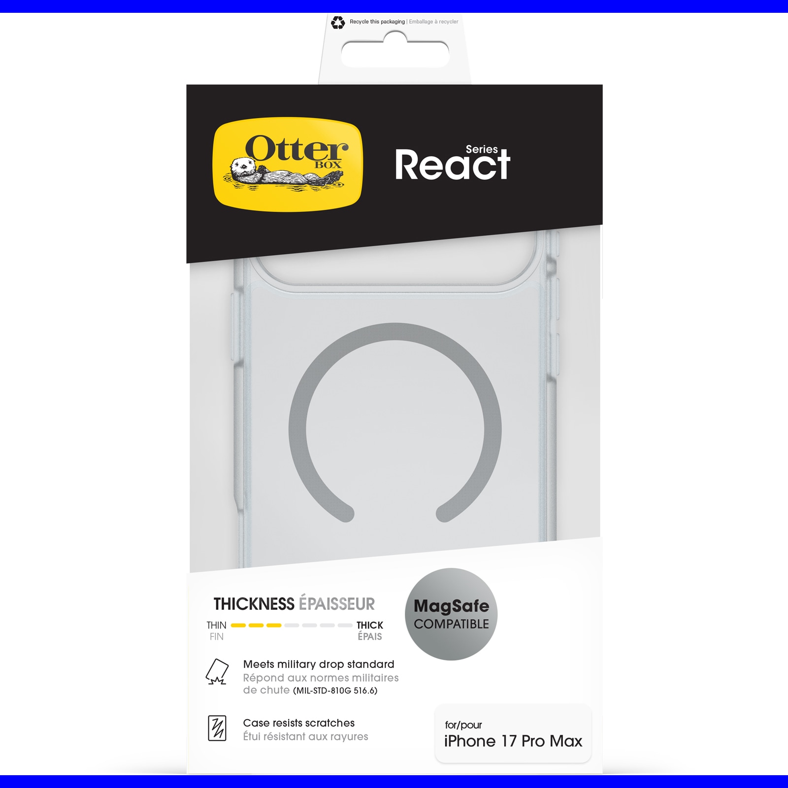 Otterbox Handyhülle »React Series MagSafe Compatible für Apple iPhone 17 Pro Max« Apple iPhone 17 Pro Max Backcover, Schutzhülle, Handyschutzhülle, Case, Schutzcase, stoßfest