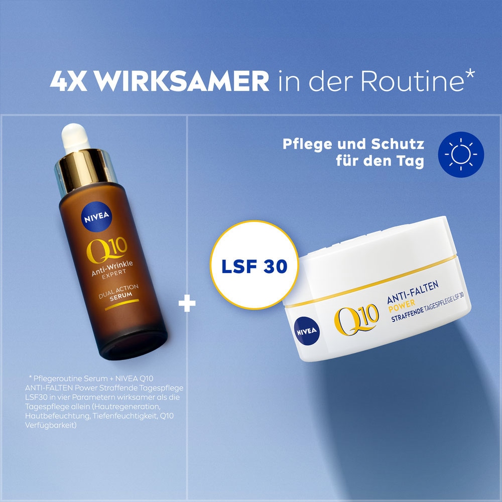 Nivea Pflege-Set »Q10 Anti-Falten Dual Action Serum + Q10 Tagespflege LSF 30«, (2 tlg.)