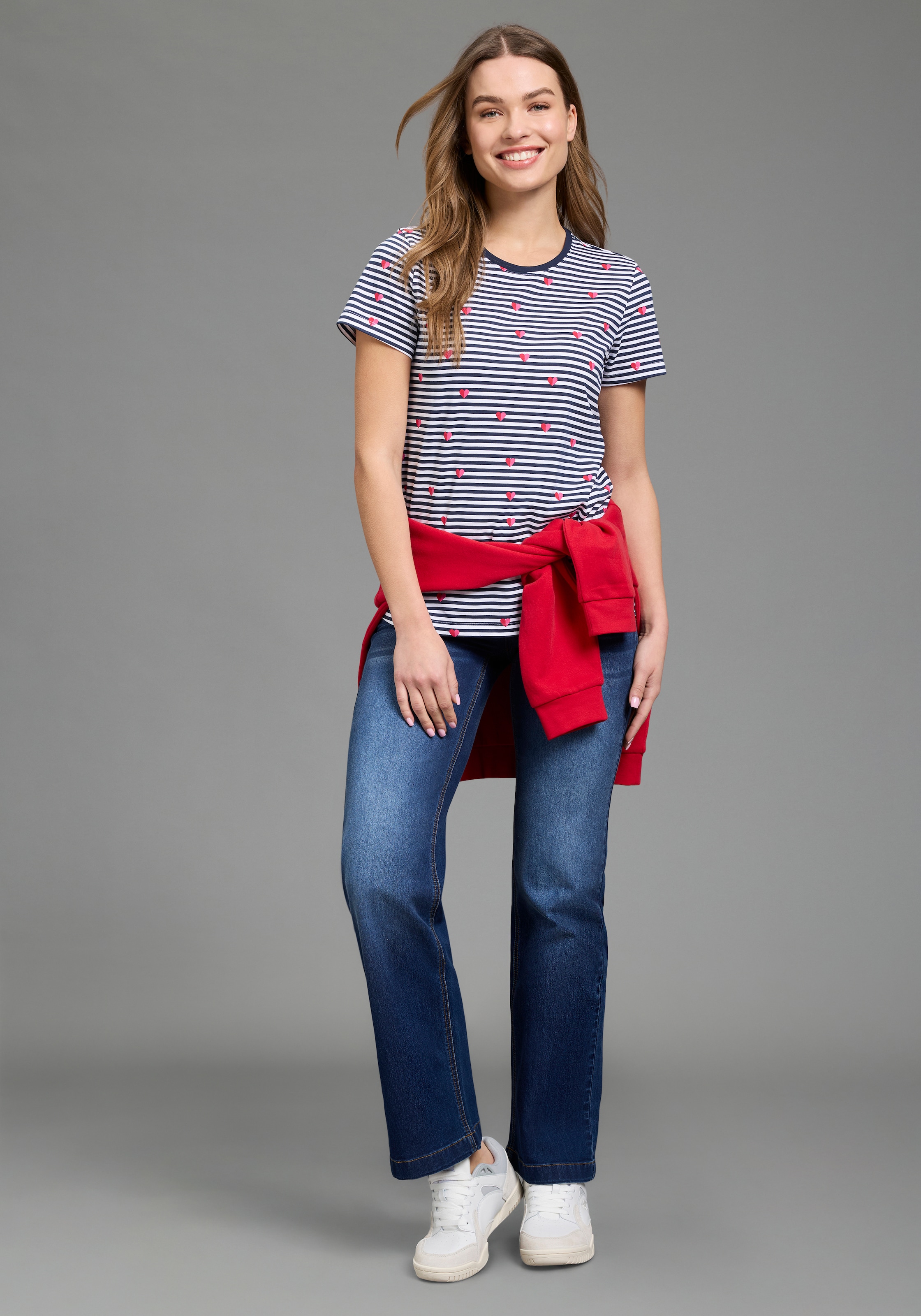 KangaROOS T-Shirt schmale Passform, Kurzarm, Rundhalsausschnitt, aus Single Jersey