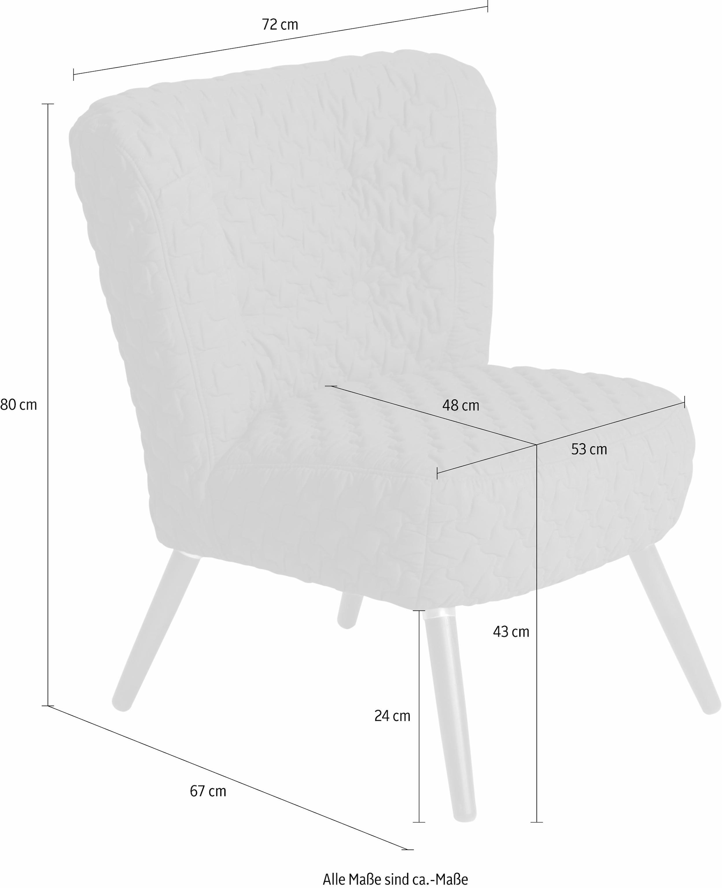 Max Winzer® Sessel »Nikki«, im Retrolook, mit gestepptem Bezug