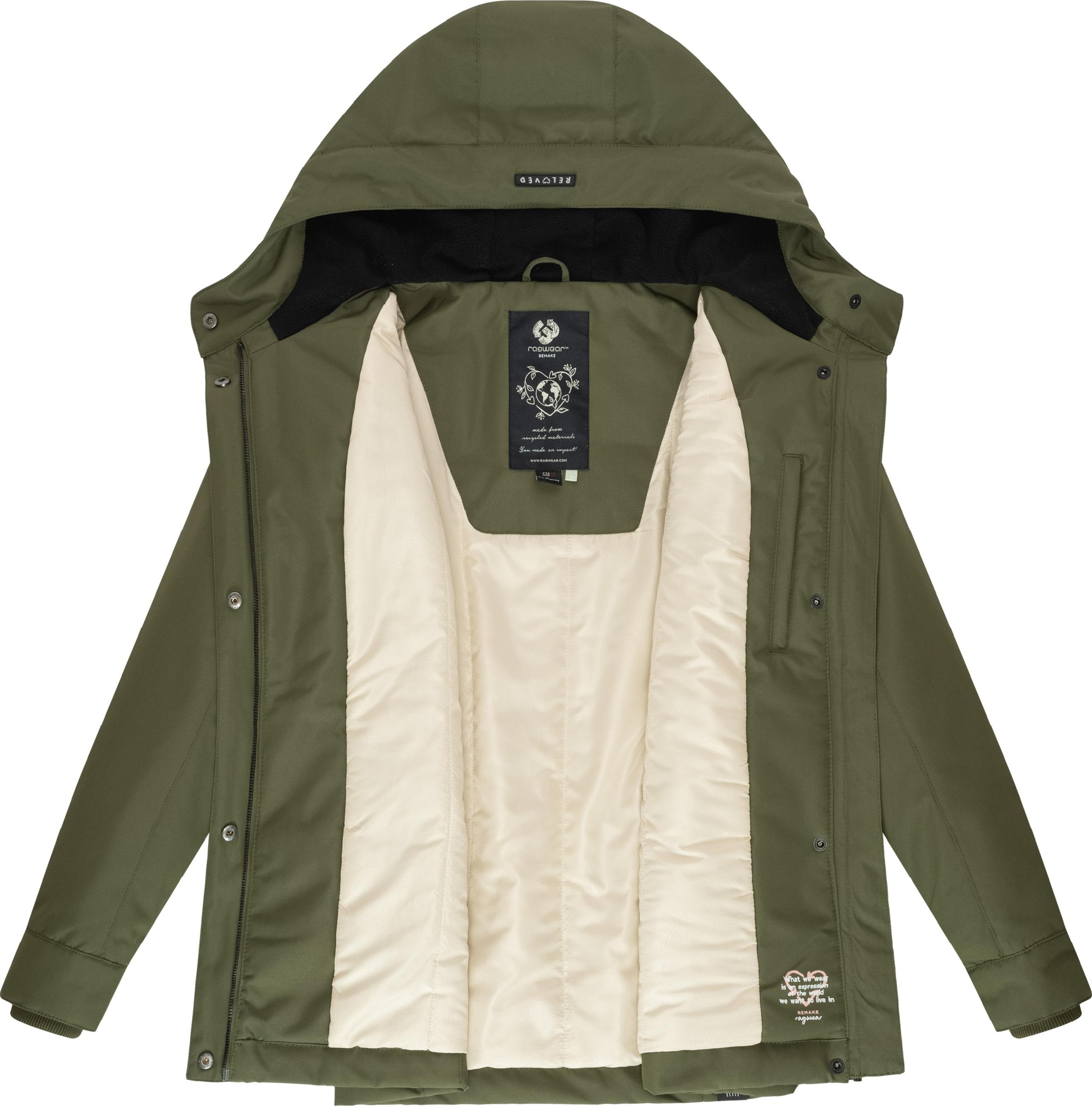 Ragwear Wintermantel »Winterjacke Jazmin Remake II Intl.«, wasserdichte Outdoorjacke aus recyceltem Material