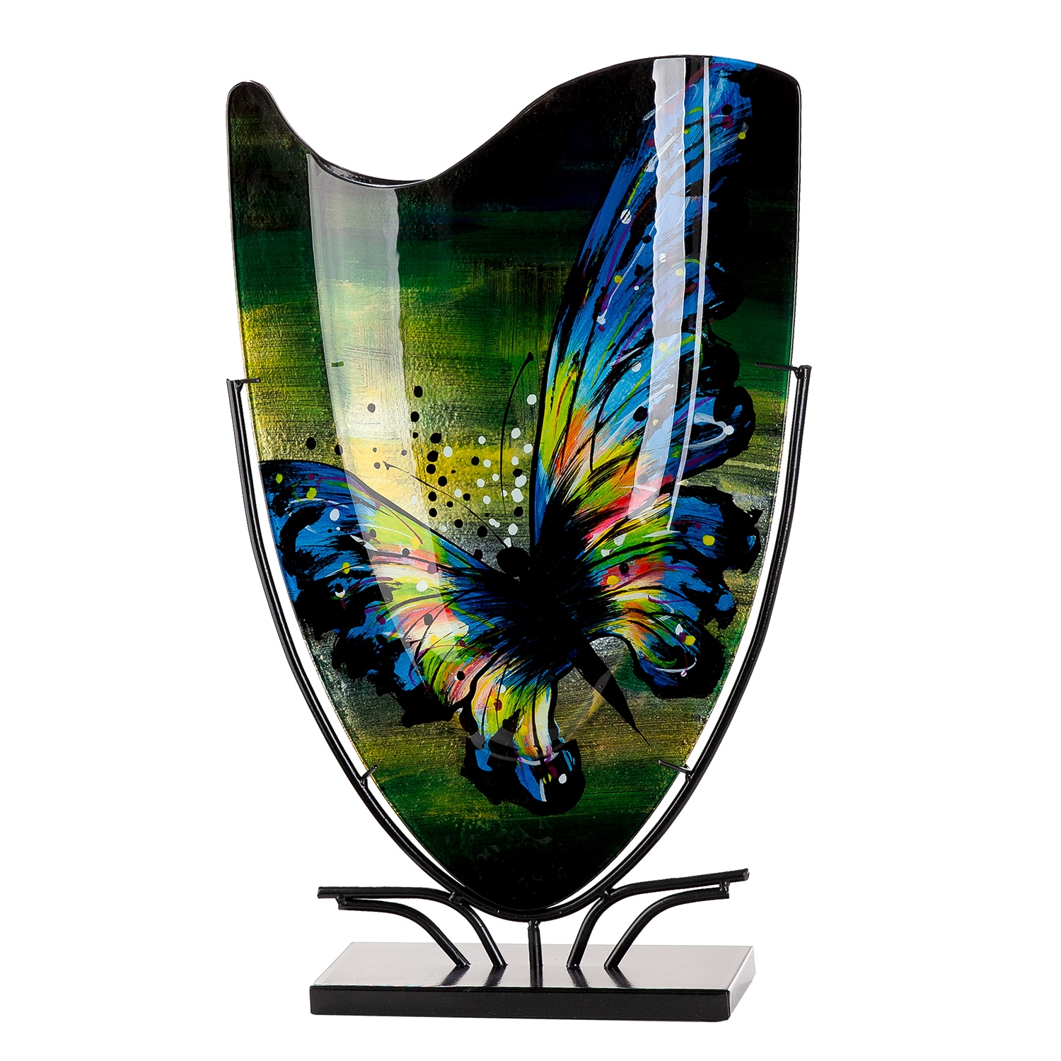 GILDE Bodenvase »Schmetterling« Innenwände sind handbemalt; Nicht wasserdicht, Höhe: 57cm