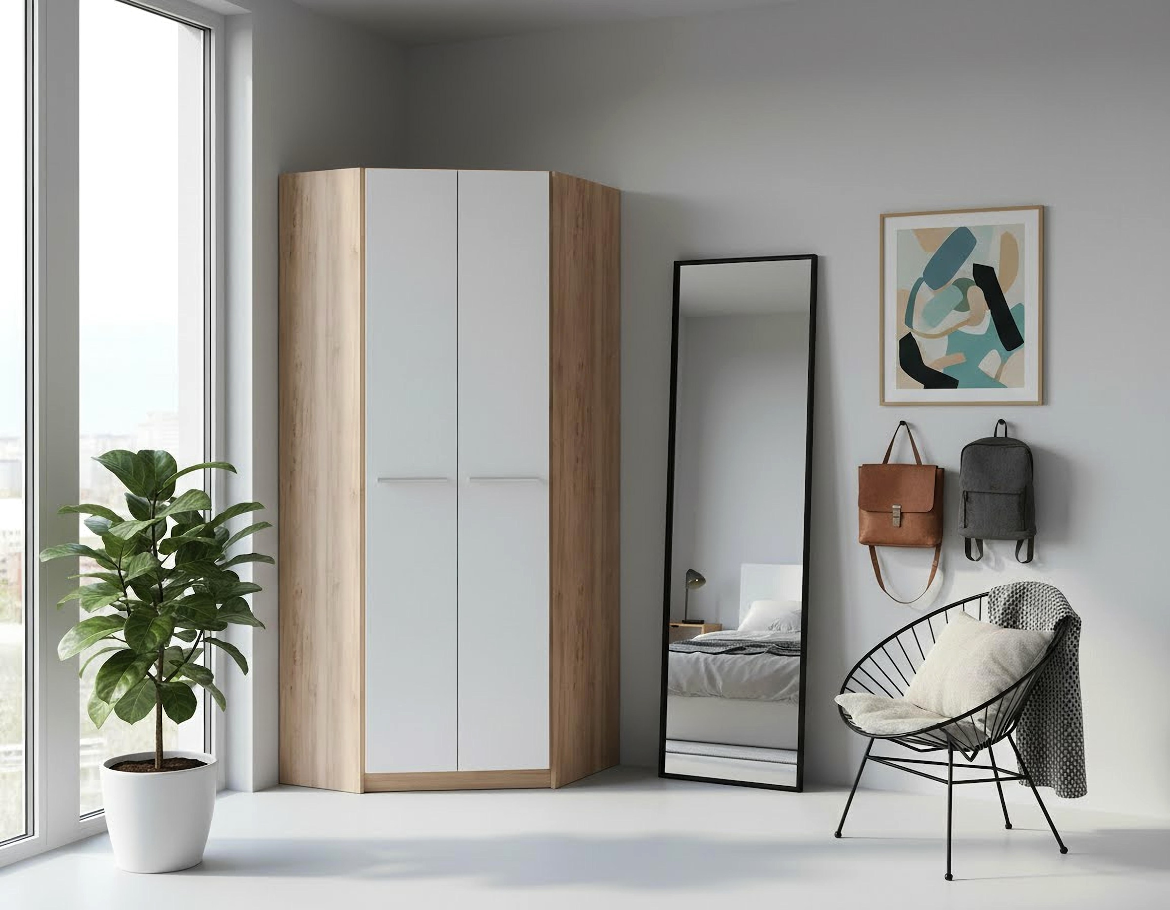 priess Eckkleiderschrank »Barcelona Kleiderschrank Ecklösung Raumwunder« in 2 Tiefen Schrank Eckschrank Garderobe