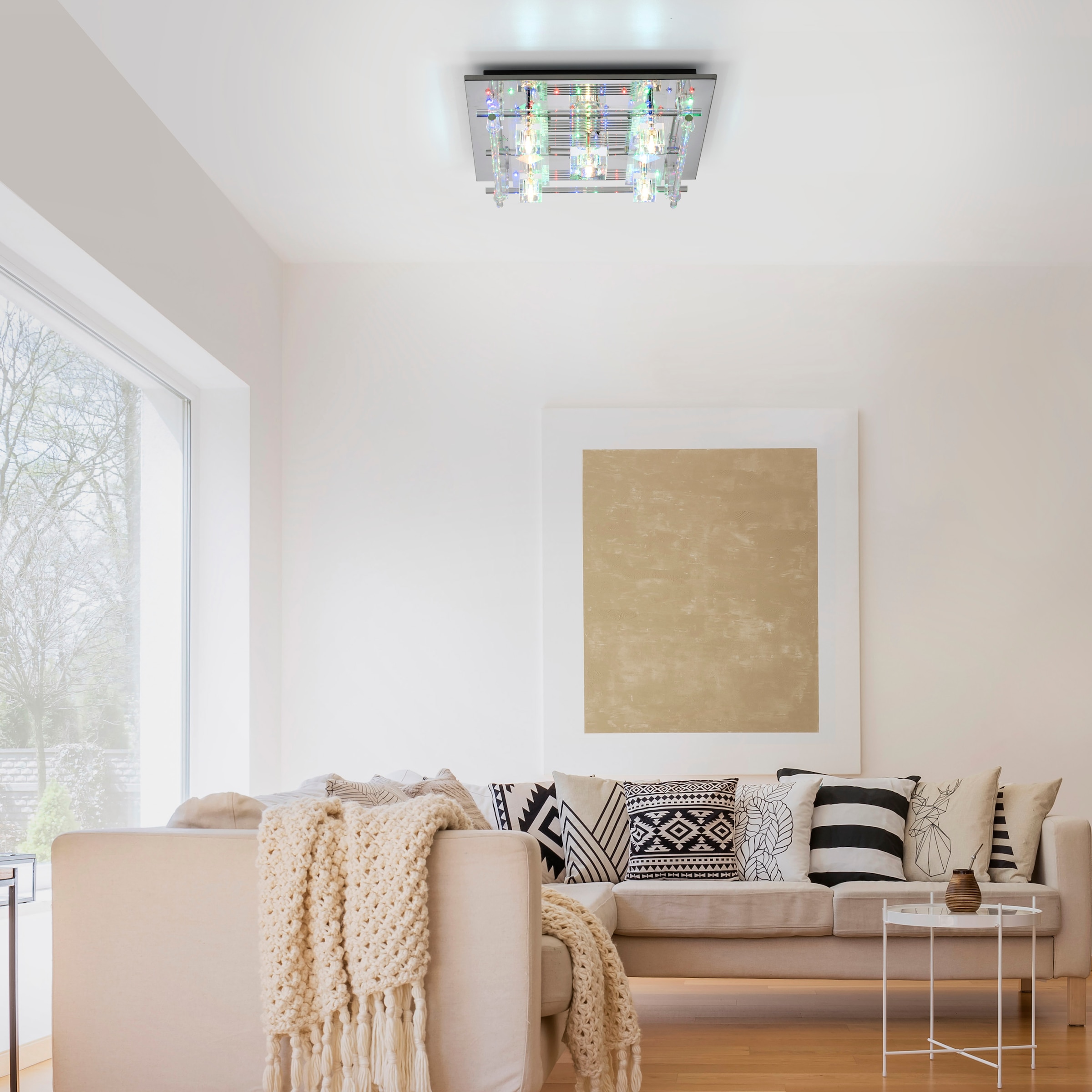 JUST LIGHT Deckenleuchte »KEMAL2.0«, 68 flammig, Leuchtmittel G4 | LED wechselbar-LED wechselbar-LED wechselbar-LED wechselbar, LED, RGB, Fernbedienung, Infrarot inkl., separat steuerbar über FB