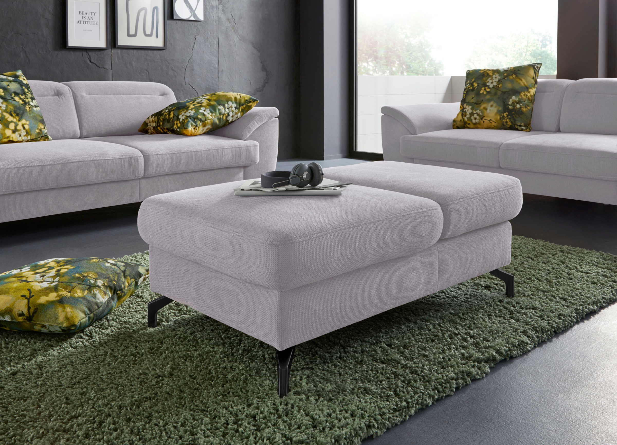 sit&more Hocker »Percy«, Fußhöhe 15cm, mit Klappfunktion, wahlweise in 2 Fußfarben